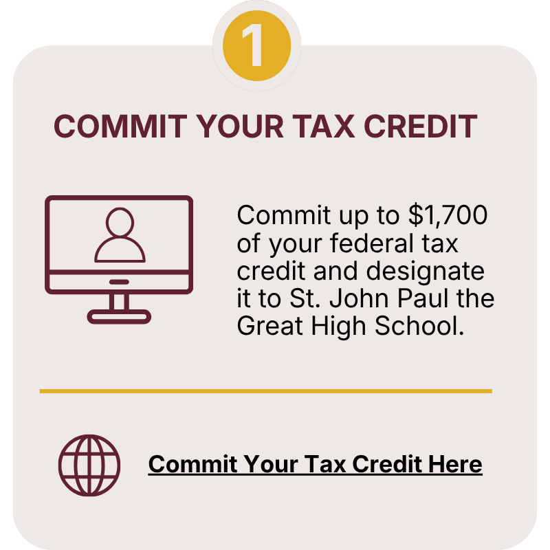 St. John Paul the Great Catholic High School is partaking in the educational freedom tax credit which is a federal tax credit for student scholarships.