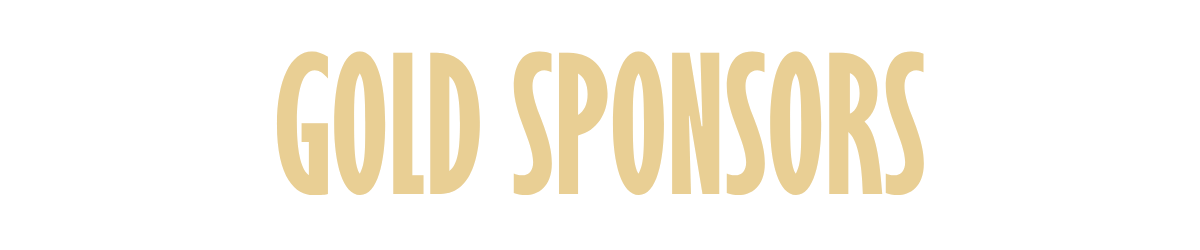 Text that reads 'GOLD SPONSORS' in bold, gold-colored letters on a black background.