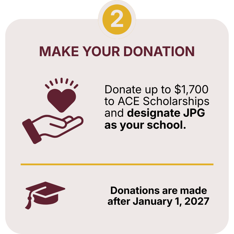 St. John Paul the Great Catholic High School is partaking in the educational freedom tax credit which is a federal tax credit for student scholarships.