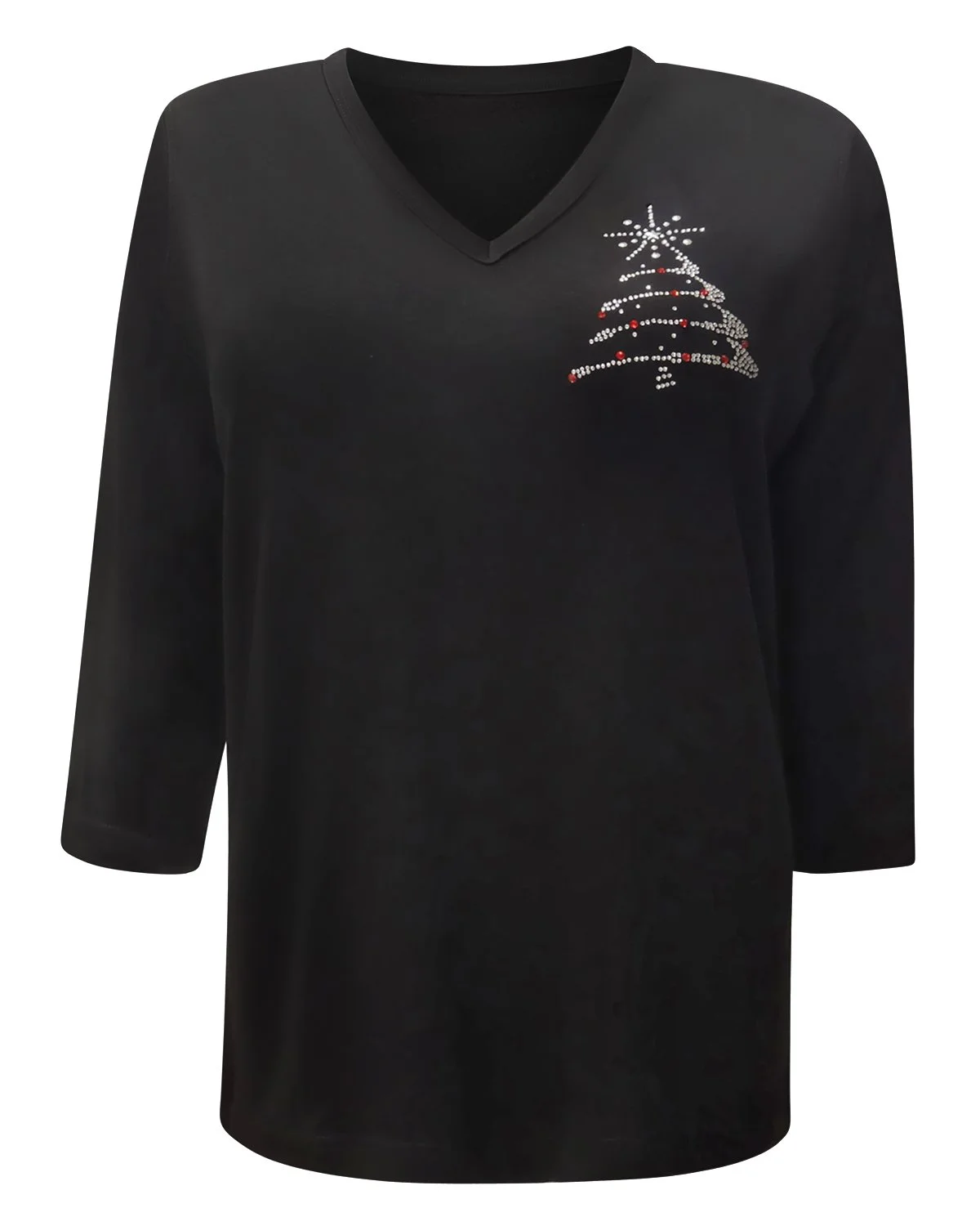 Christmas Swirl Tree Small with Rhinestone Embellishment  shirt.