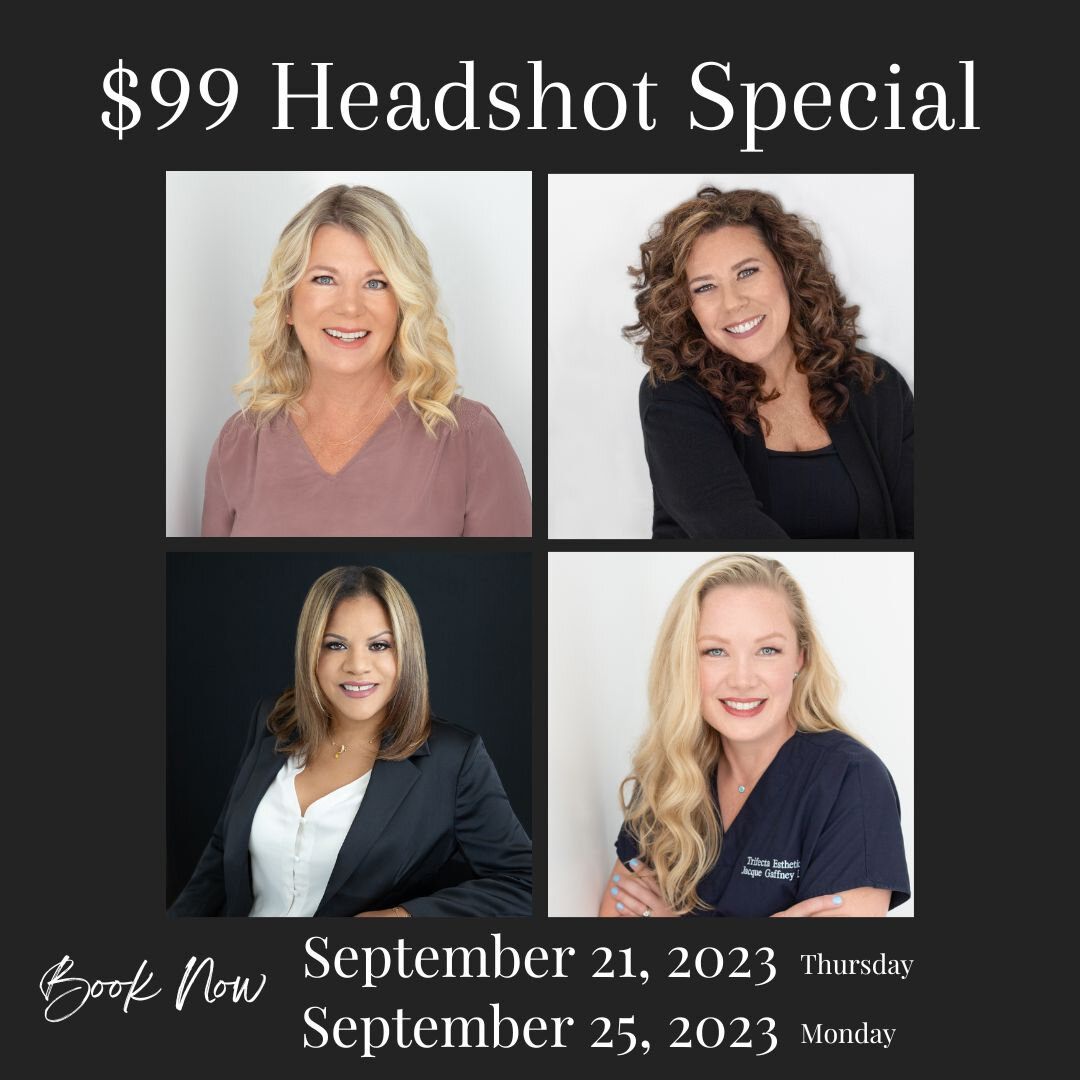 Book the $99 Headshot Special today!⁣
After being asked over and over about wanting &quot;just a headshot&quot;, I've FINALLY opened our schedule for you! It's time to update that headshot. I love this too if you're just curious and want to get your 