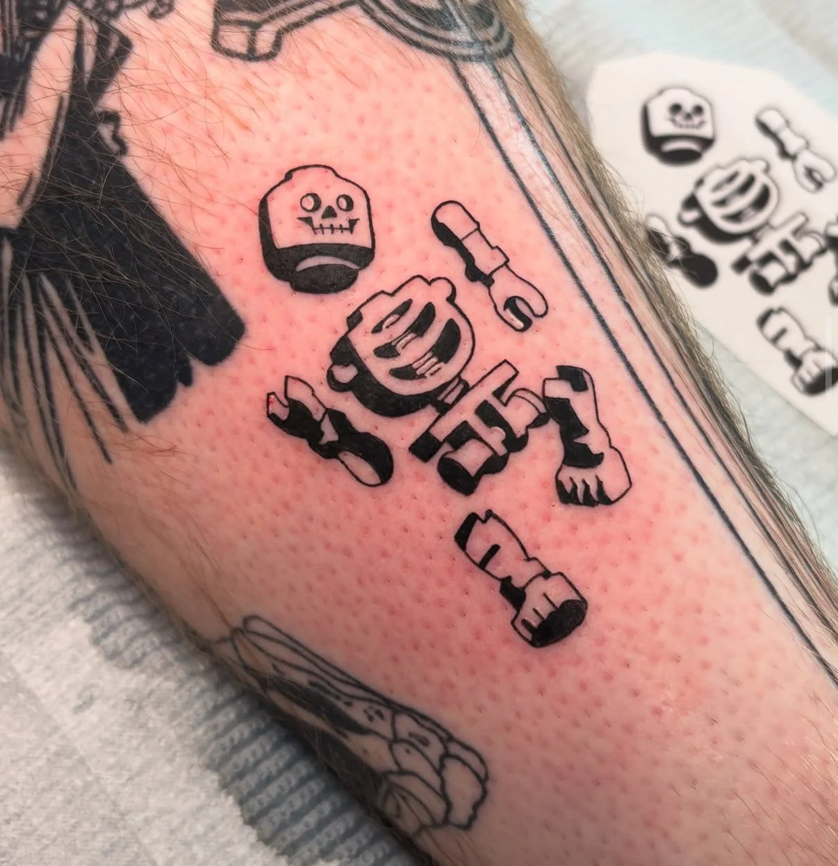 lego tattoo design done by @just_mem_tattoo in Calgary