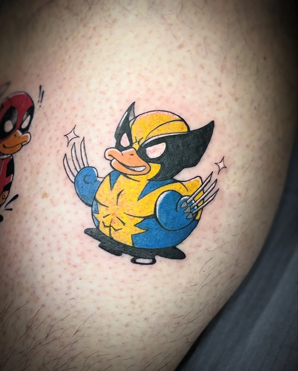 duck wolverine tattoo design done by @just_mem_tattoo in Calgary