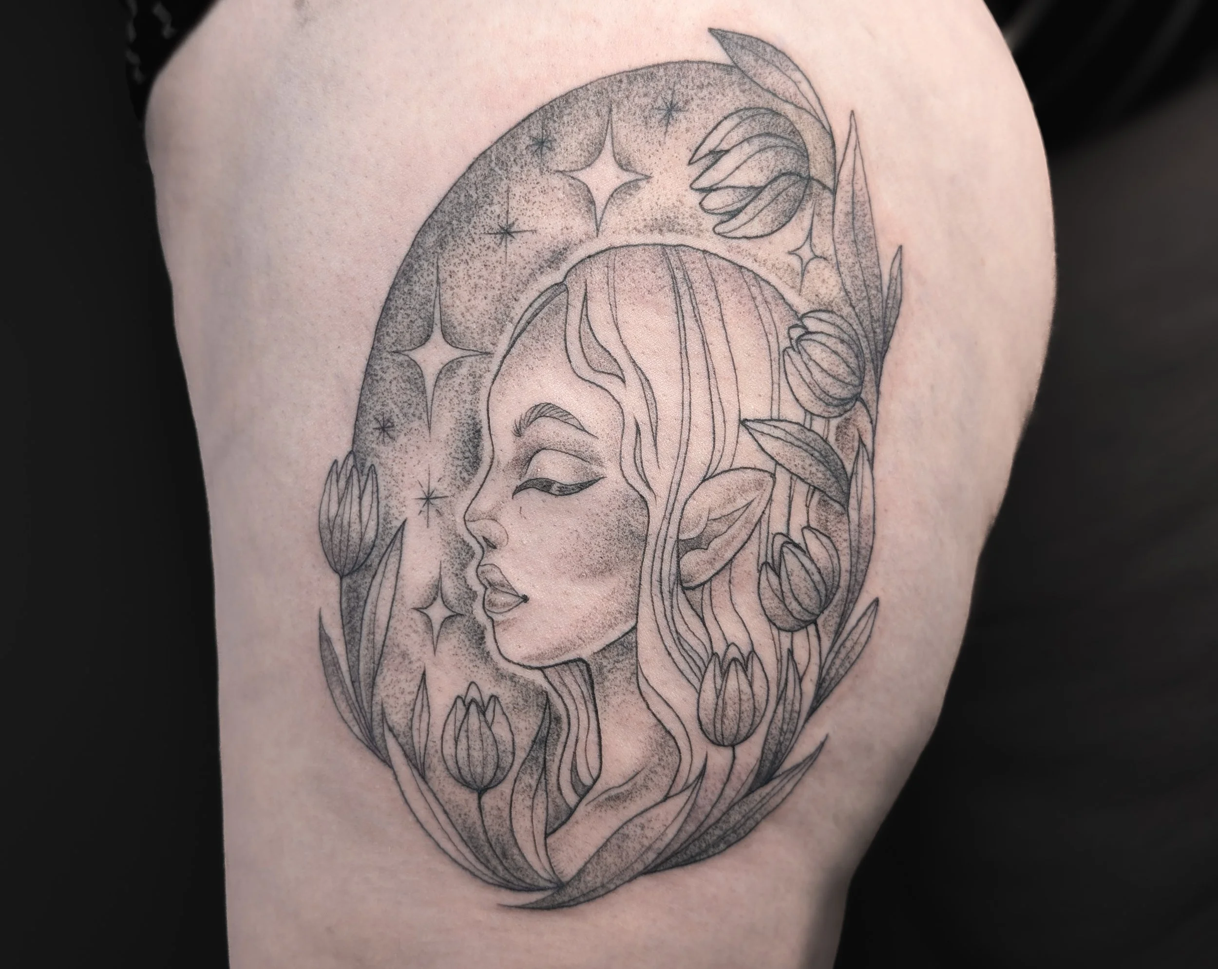 Elf tattoo done by @graceaverytattoo