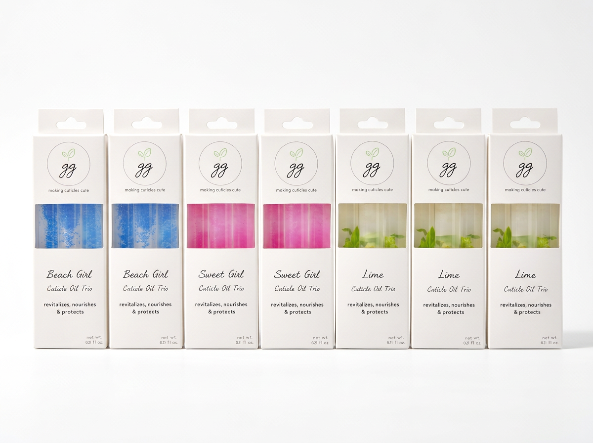 Seven Greenmade goods trios with various scents.