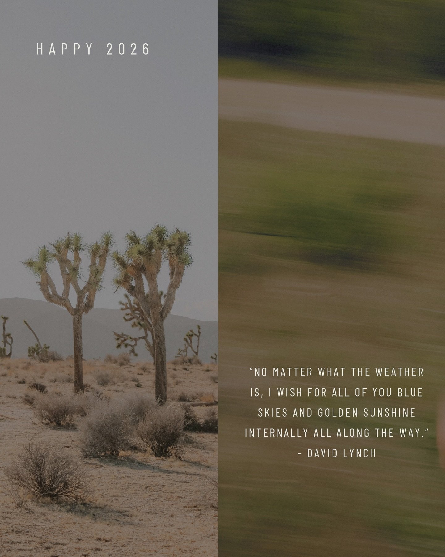 Happy New Year .  Belle Ann&eacute;e .  Feliz A&ntilde;o Nuevo. 

&ldquo;No matter what the weather is, I wish for all of you blue skies and golden sunshine internally all along the way.&rdquo; &ndash; David Lynch