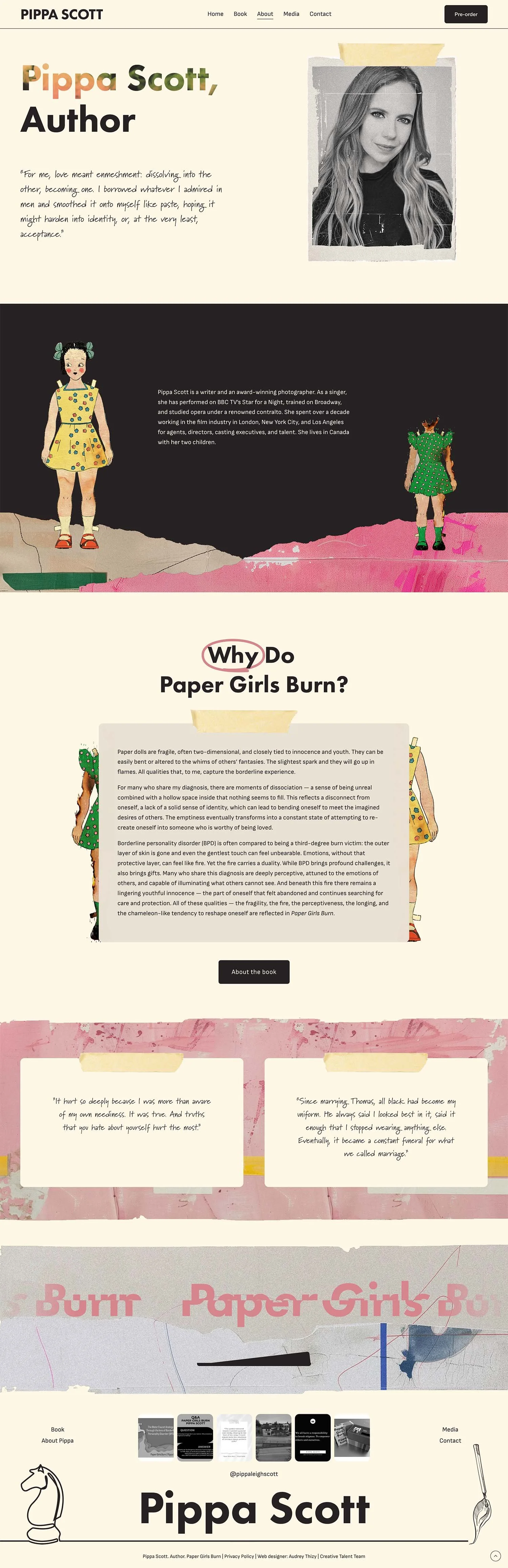 Book page of the author's website novel