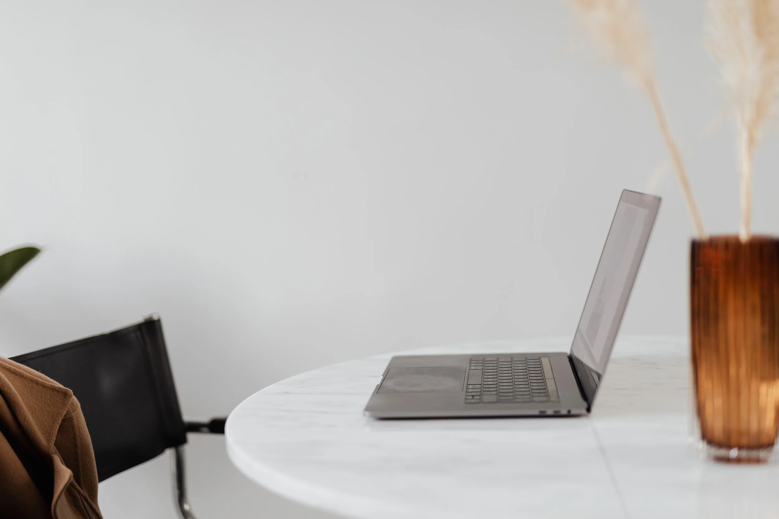 A laptop on a desk