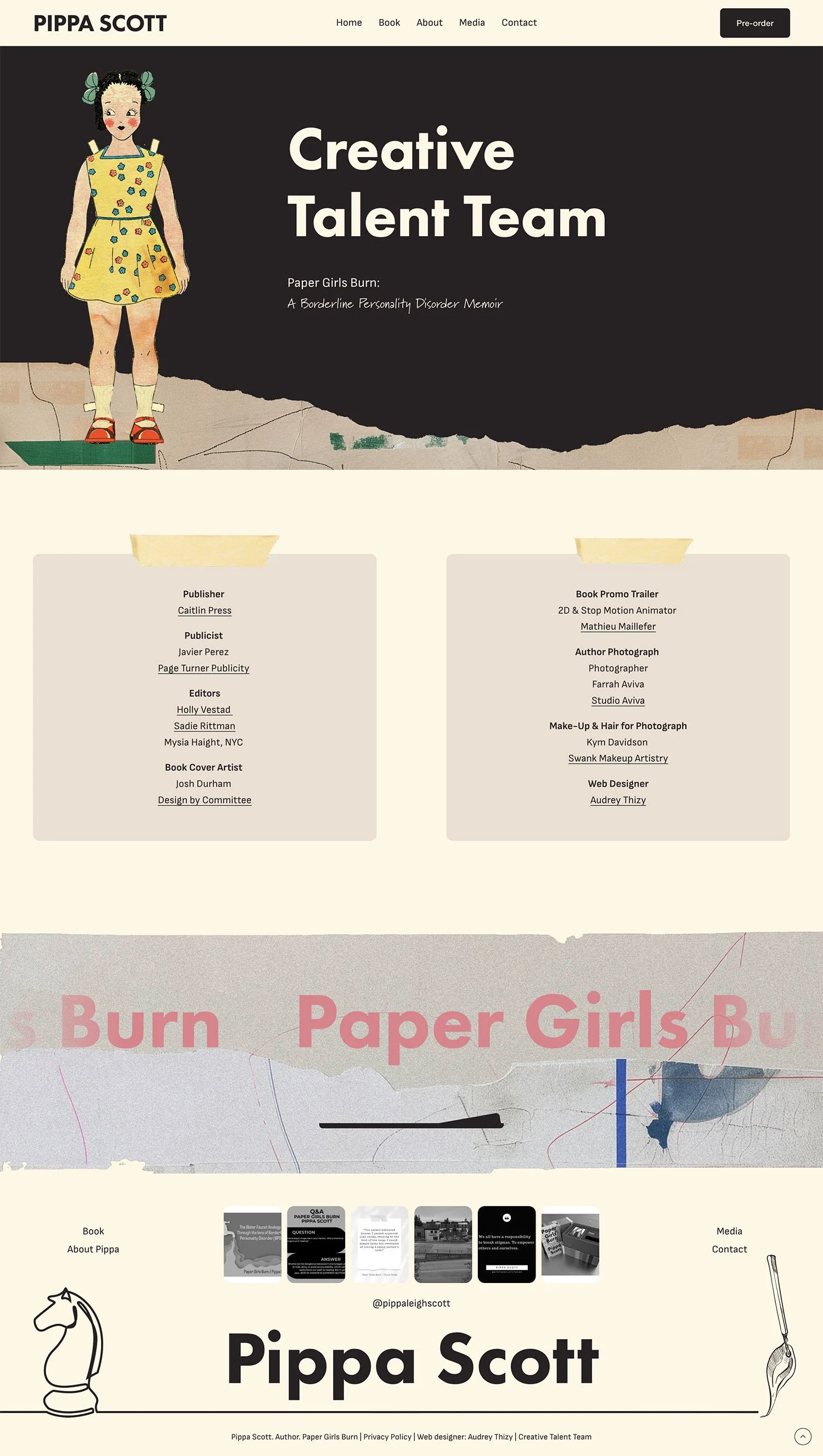 Contact page of the author's website