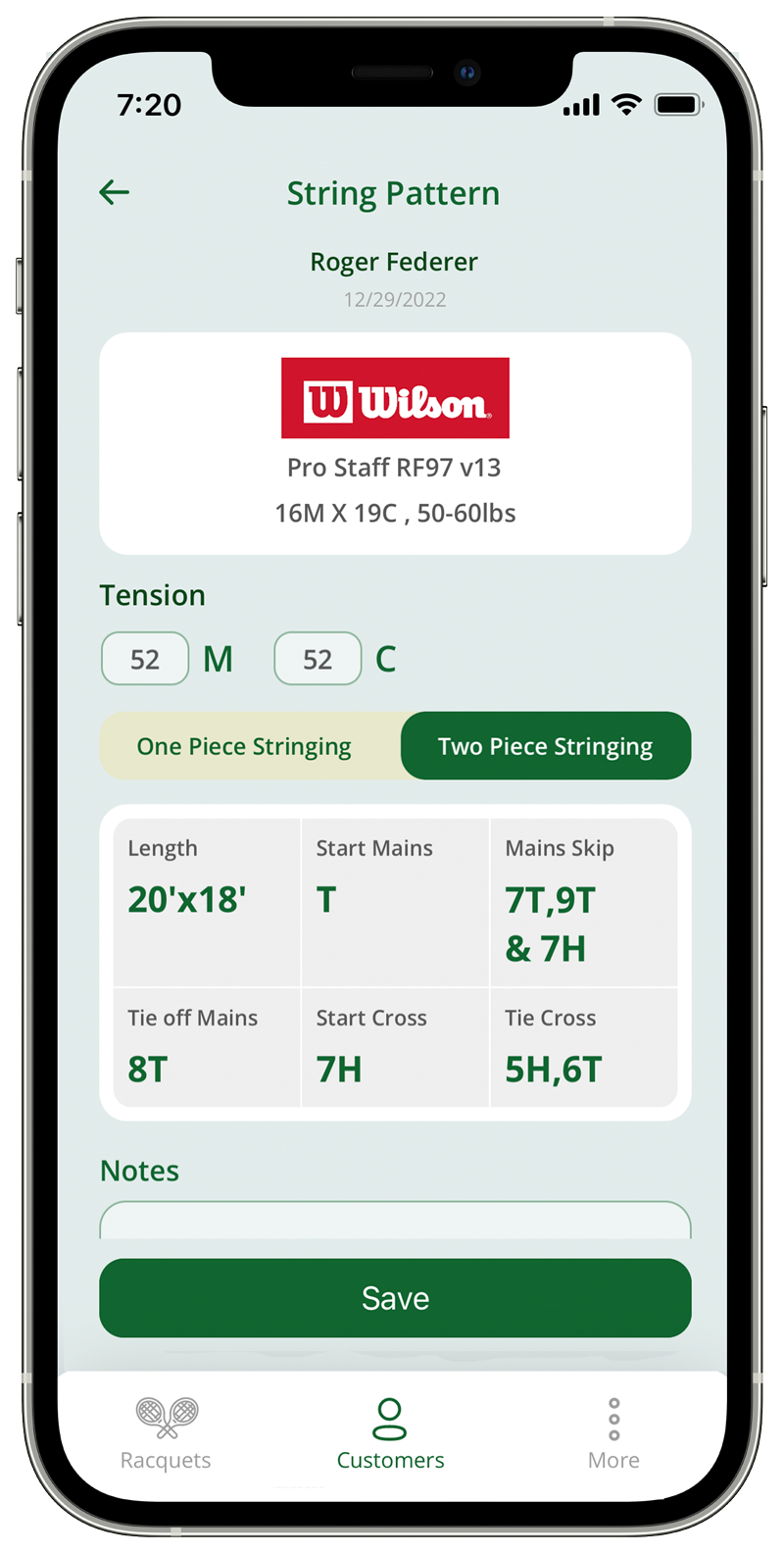String Maven™ Tennis Racket Stringing Patterns App