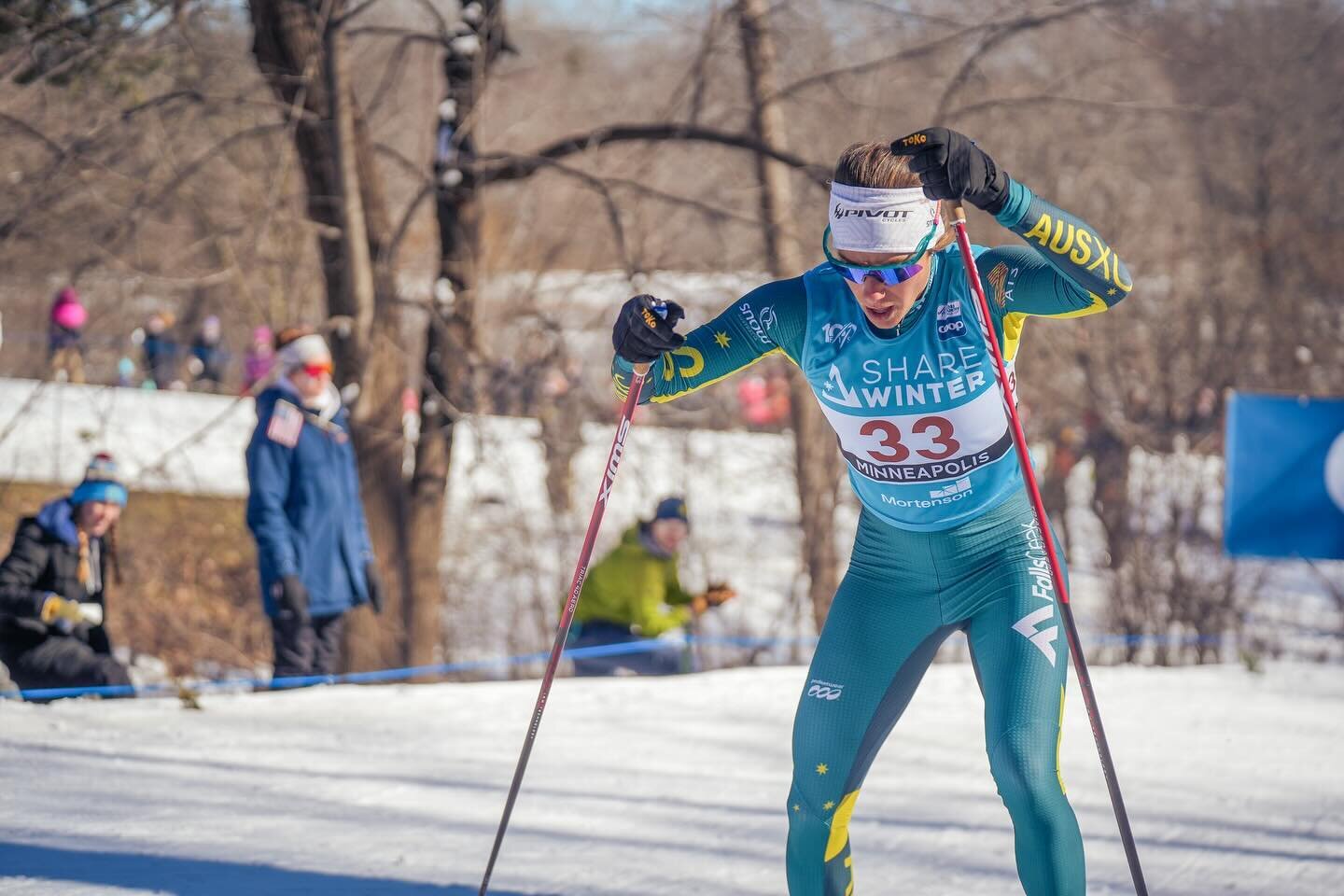 Today was the 10km distance race at the @loppetcup. Jessica and David were out there repping Team Birkie (and Australia for Jess!!) and they are awesome! Also a HUGE day for the US with a win on the men&rsquo;s side! 🇺🇸⚡️🏙️ what a weekend! Can we 