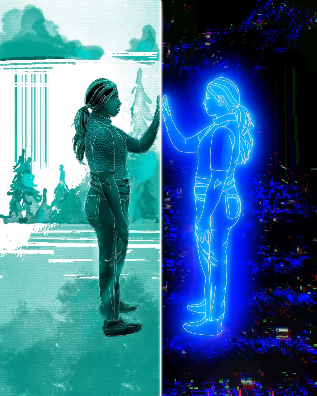 "Digital twin" concept in artificial intelligence. Credit: Emily Moskal/Stanford Medicine