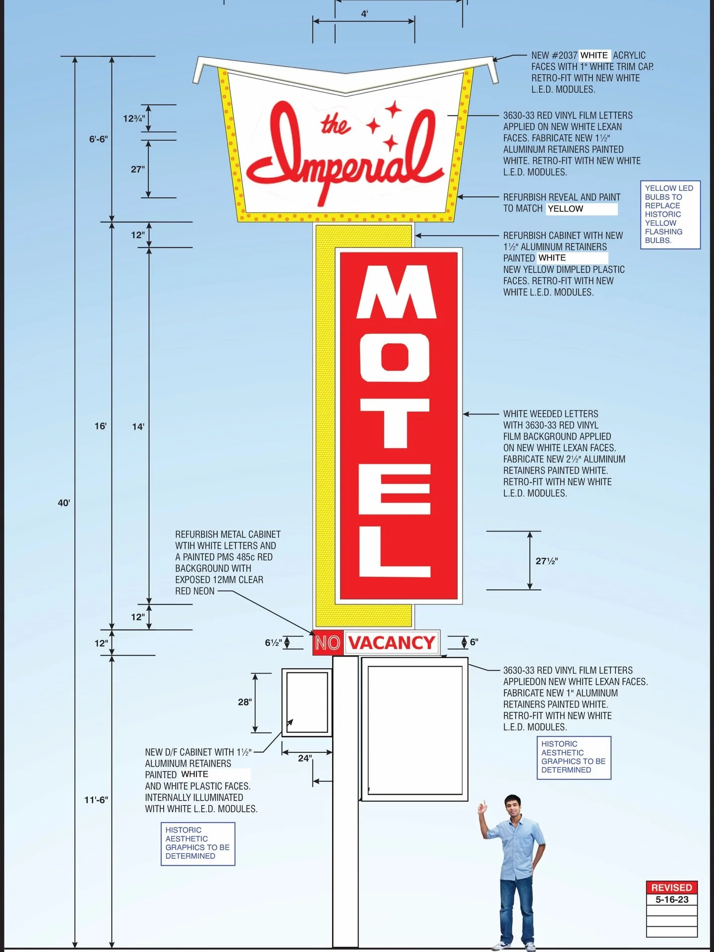 The anatomy of a sign is very specific and is planned in detail by sign companies before construction can begin. Here&rsquo;s the components you should know: 
A sign cabinet is the visible metal structure of the sign, which houses lights and contains