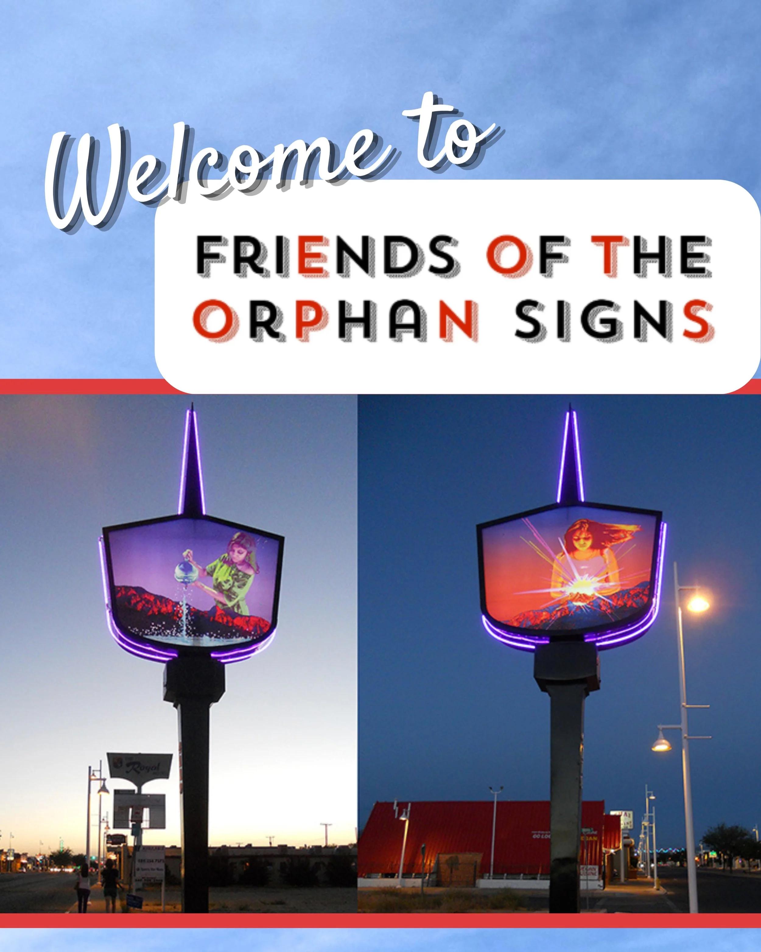 We are Friends of the Orphan Signs. Our love of signs drives our efforts to make art accessible to all, engage the Albuquerque community, provide paid opportunities for artists, and strengthen the sign industry as a viable part of the workforce. Ever