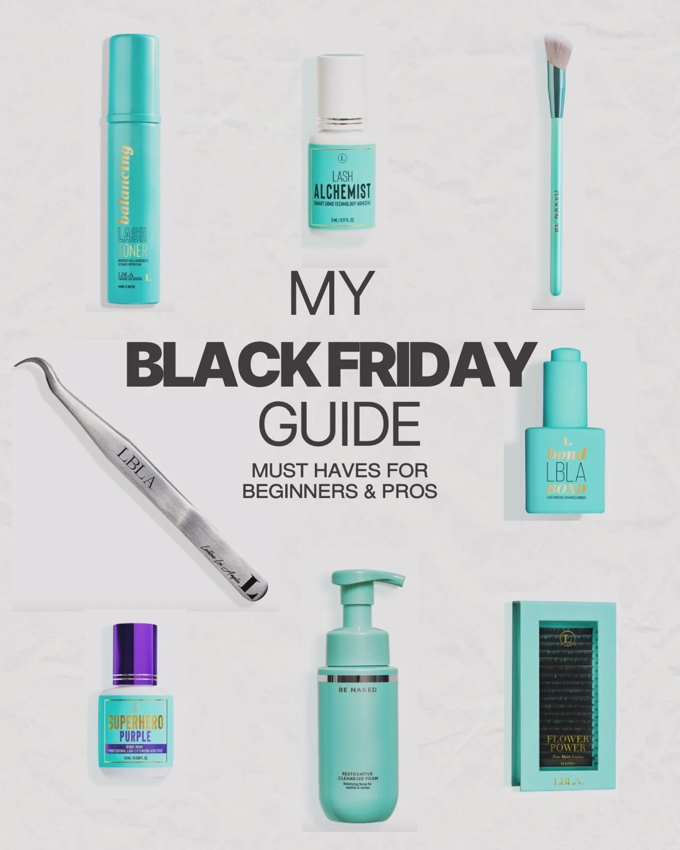 The biggest sale of the year🔥

This sale is too good to pass up 🤌🏼

What are you ordering? 

Here&rsquo;s what&rsquo;s in my cart 🛒 

🩵Be Naked Foam Cleanser 
🩵Cleansing Brush
🩵Alchemist Adhesive 
🩵Super Hero Purple 
🩵LBLA Bonder 
🩵Cashmere