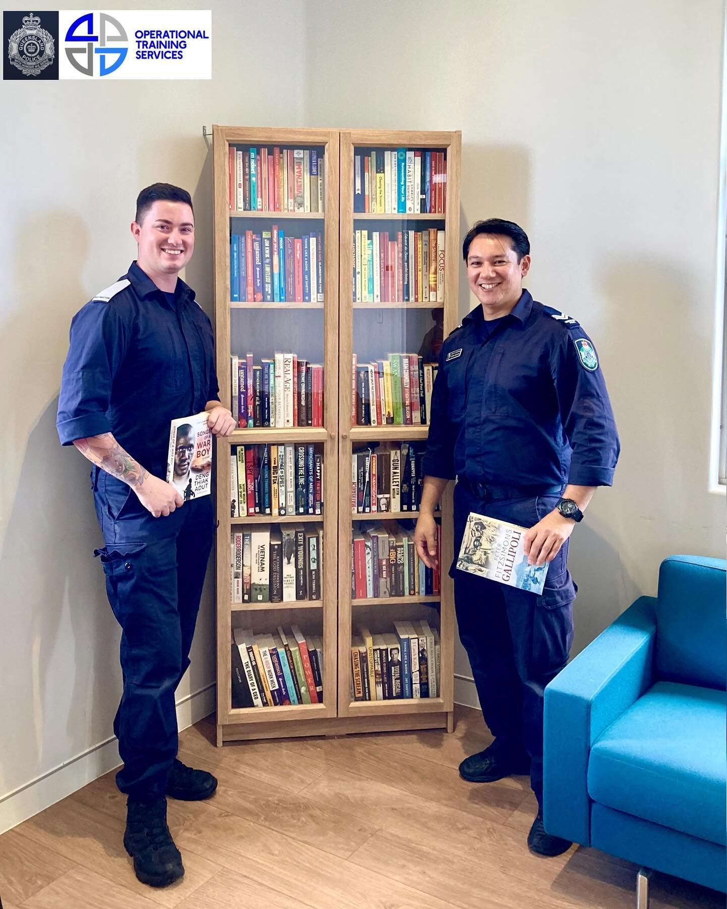 📚 NEW POLICE COMMUNITY LIBRARY 👮&zwj;♂️ 

This Brothers and Books community library is proudly located at the SEQLD Police Academy at WACOL where the training officers can grab a book in between their classes and physical activity. 

If all organis