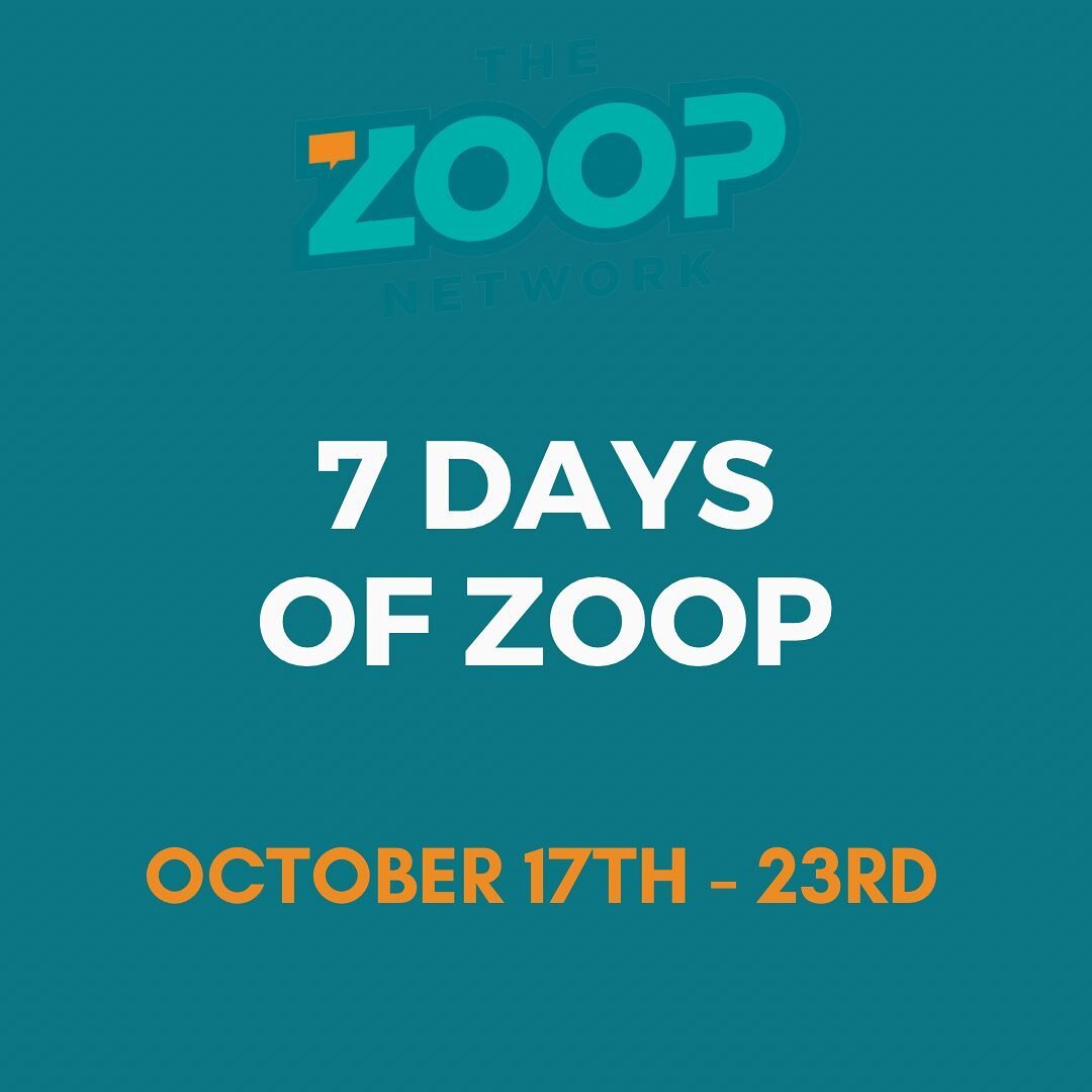 7 Days of #ZOOP kicks off tomorrow 🥳

Prioritise your self-care this week and go in the running to win some awesome prizes 💙🧡

Challenges posted to our stories each day!