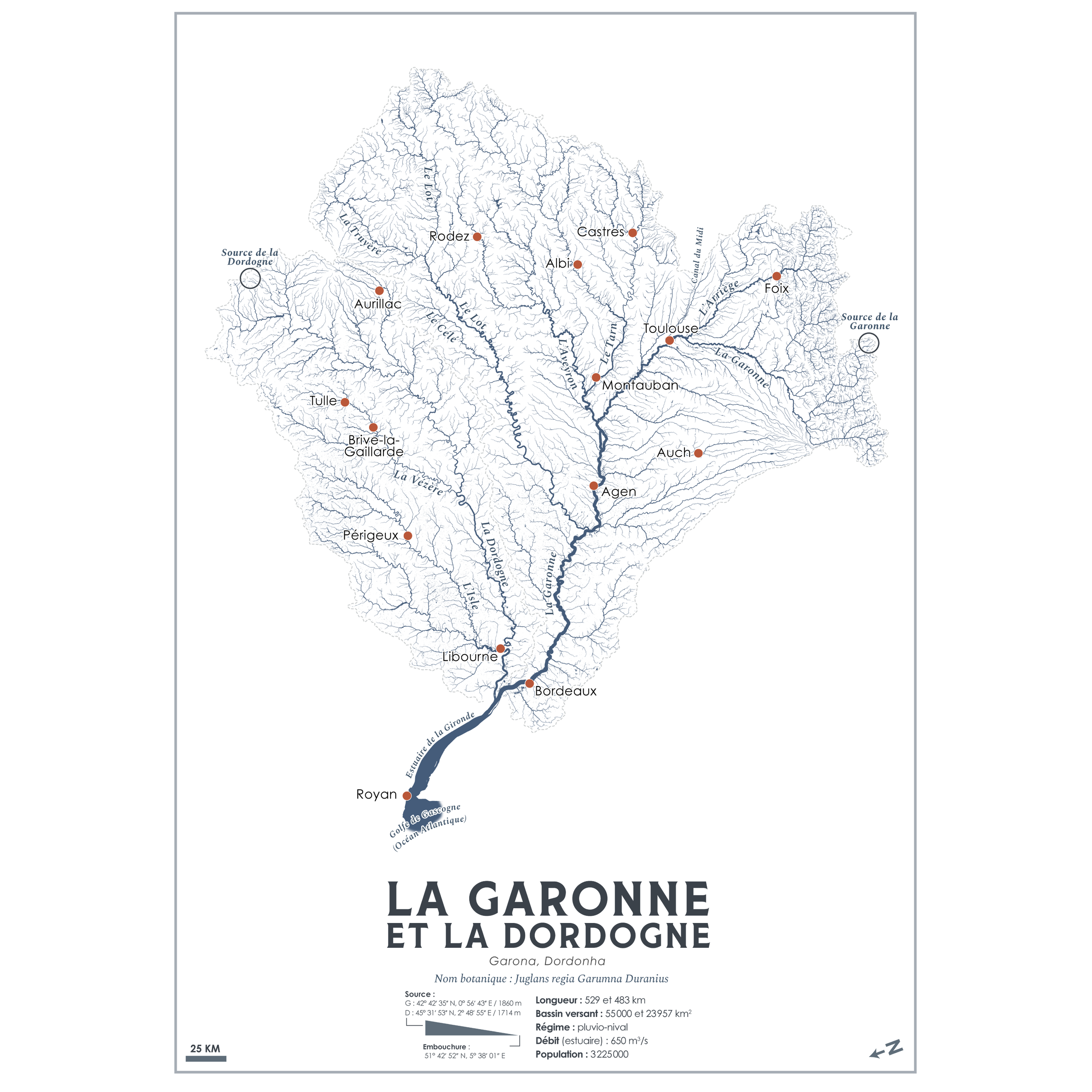 Rivières Arborescentes - La Garonne - Dordogne