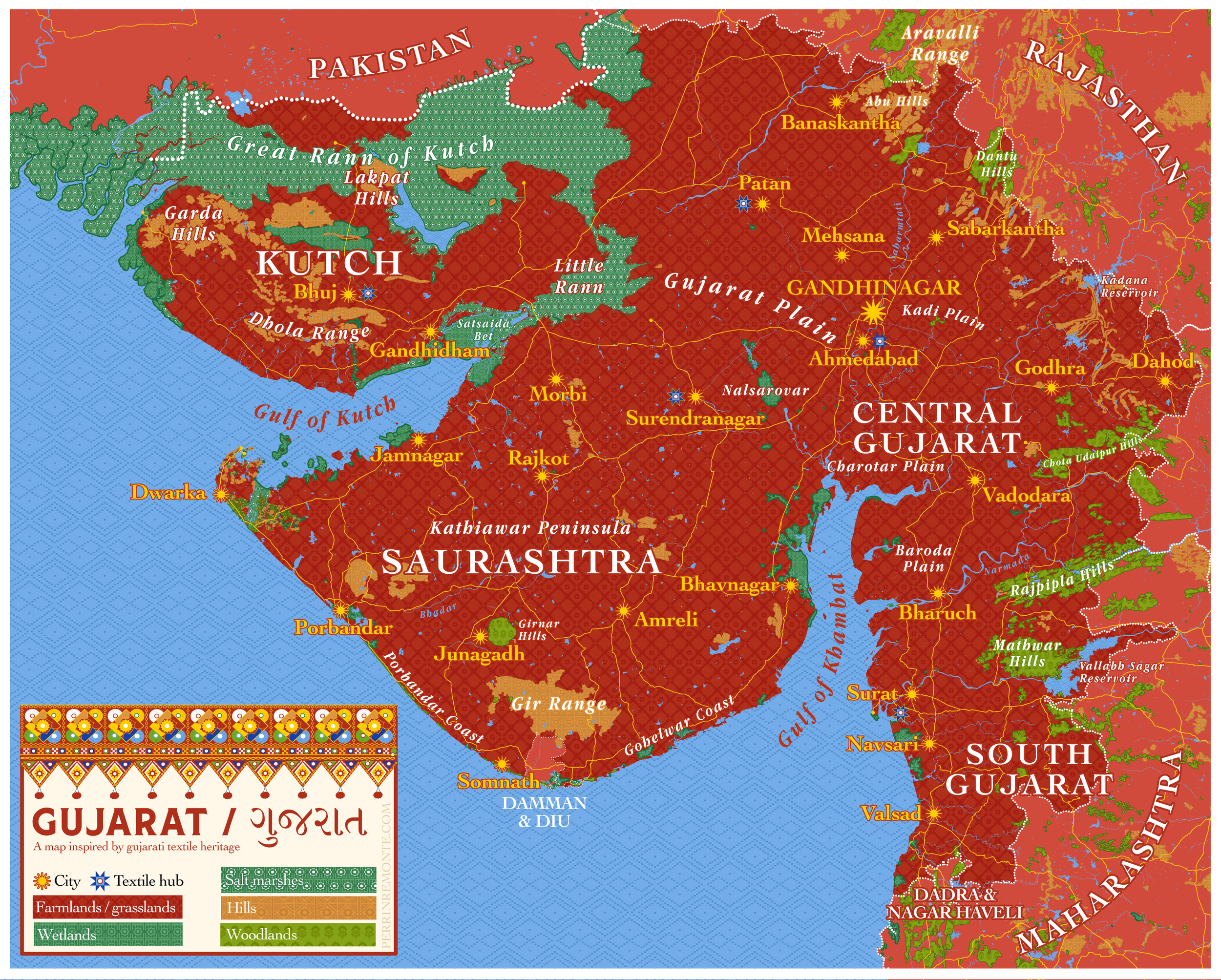 Gujarat, a handicraft map