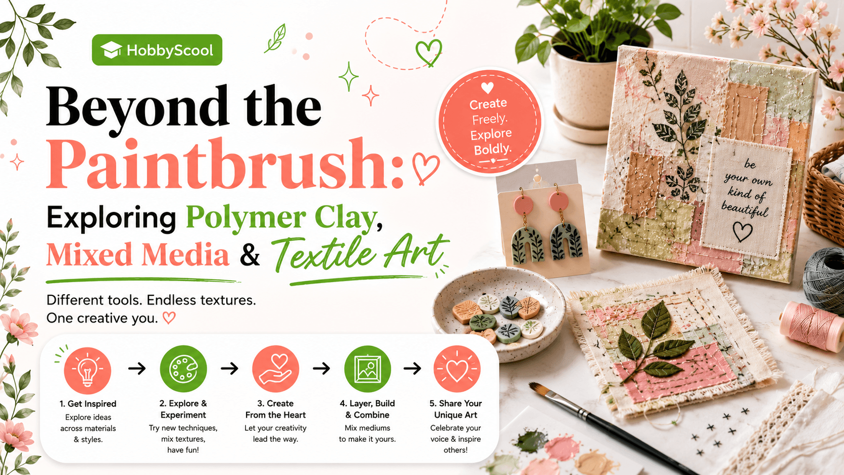 Beyond the Paintbrush: Exploring Polymer Clay, Mixed Media &amp; Textile Art