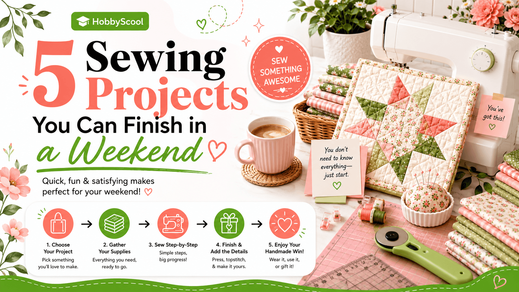5 Sewing Projects You Can Finish in a Weekend