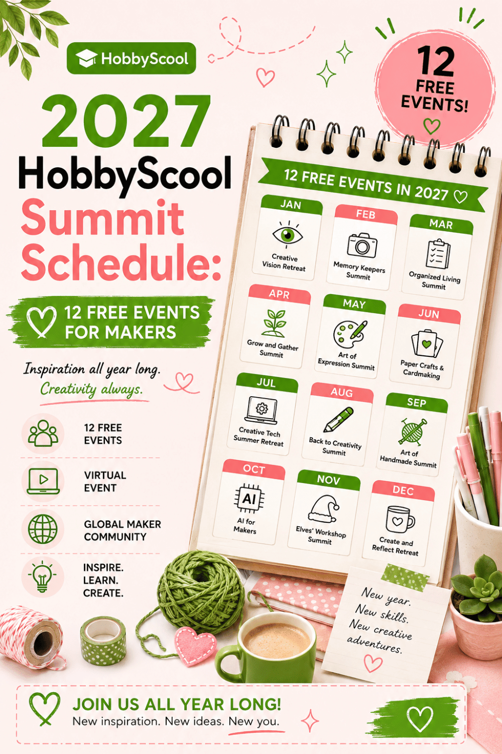 2027 HobbyScool Summit Schedule: 12 Free Events for Makers