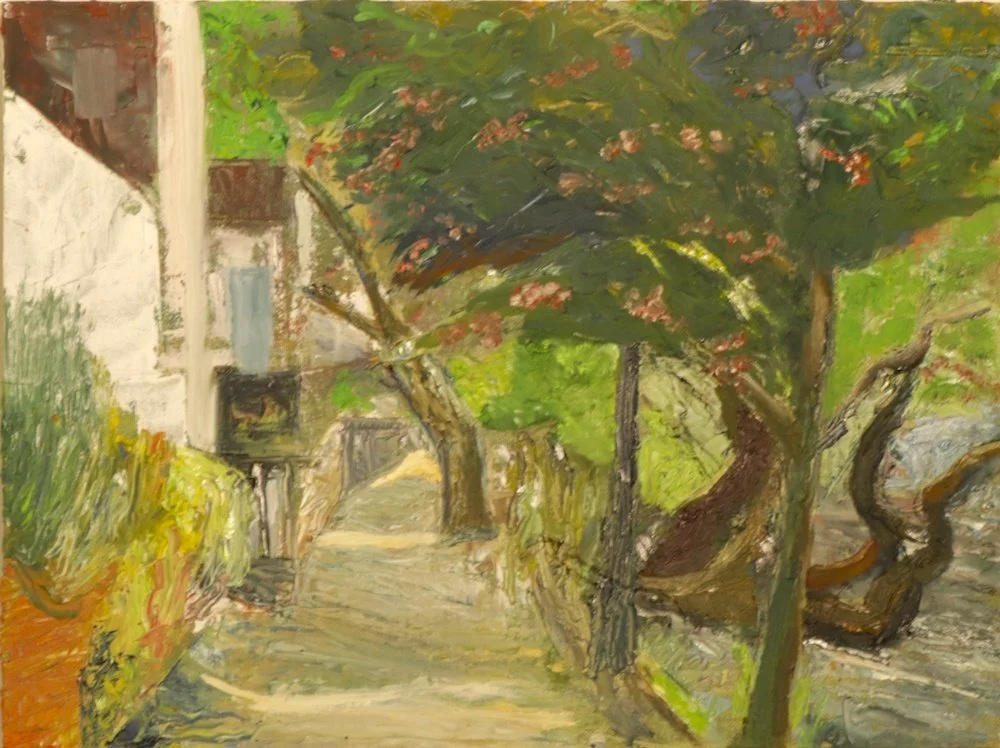 The Towpath, Strand-on-the-Green  Oil on canvas board 40 x 30 cms