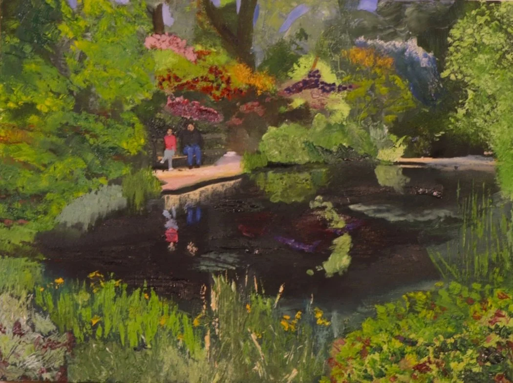 Thomson's pond, Isabella Plantation  Oil on canvas panel  40 x 30 cms