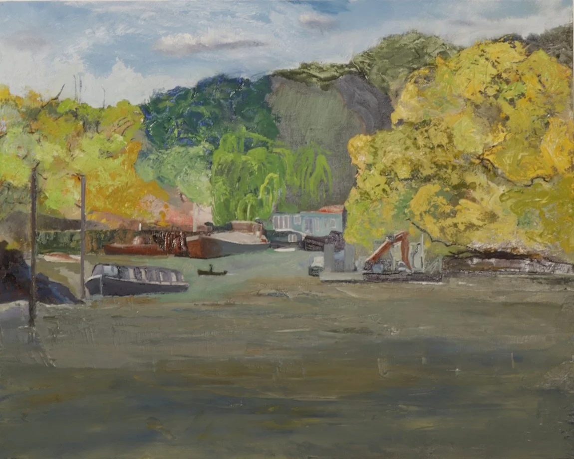 North bank from Richmond Riverside  Oil on canvas board  50 x 40 cms