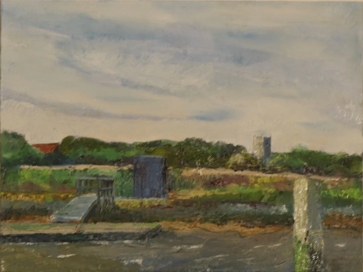 Saint Andrews from the Blyth  Oil on canvas board 40 x 30 cms