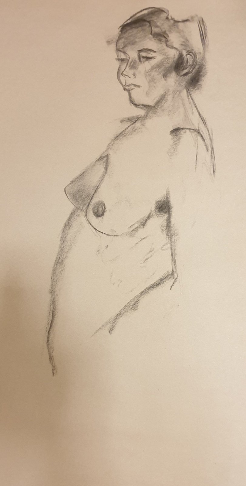 Diane Charcoal on sugar paper 59 x 84 cms