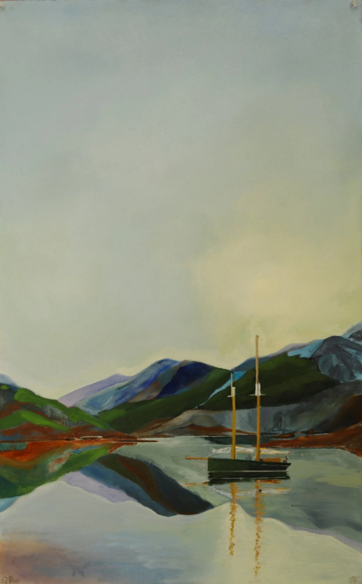 Early start   Oil on paper   76 x 48 cms