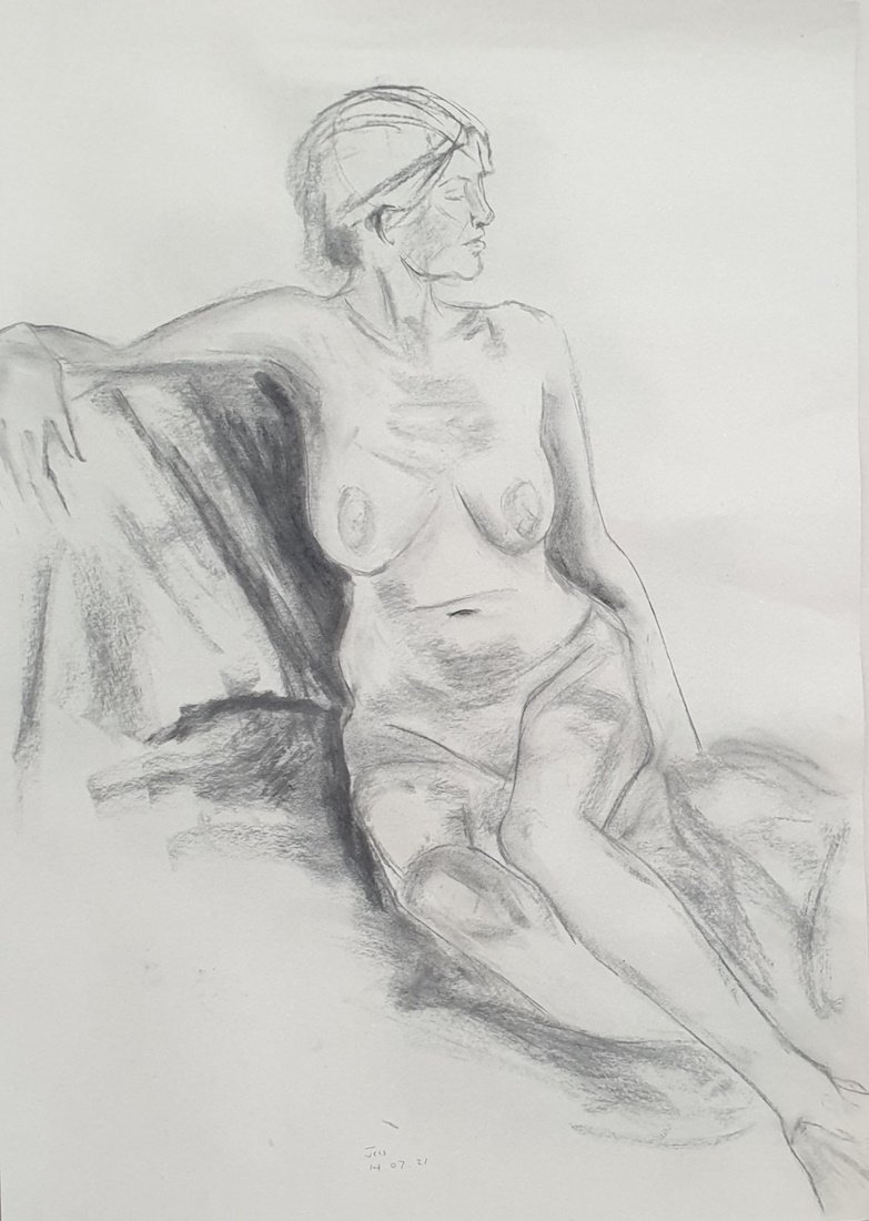 Jessica Charcoal on sugar paper 59 x 84 cms