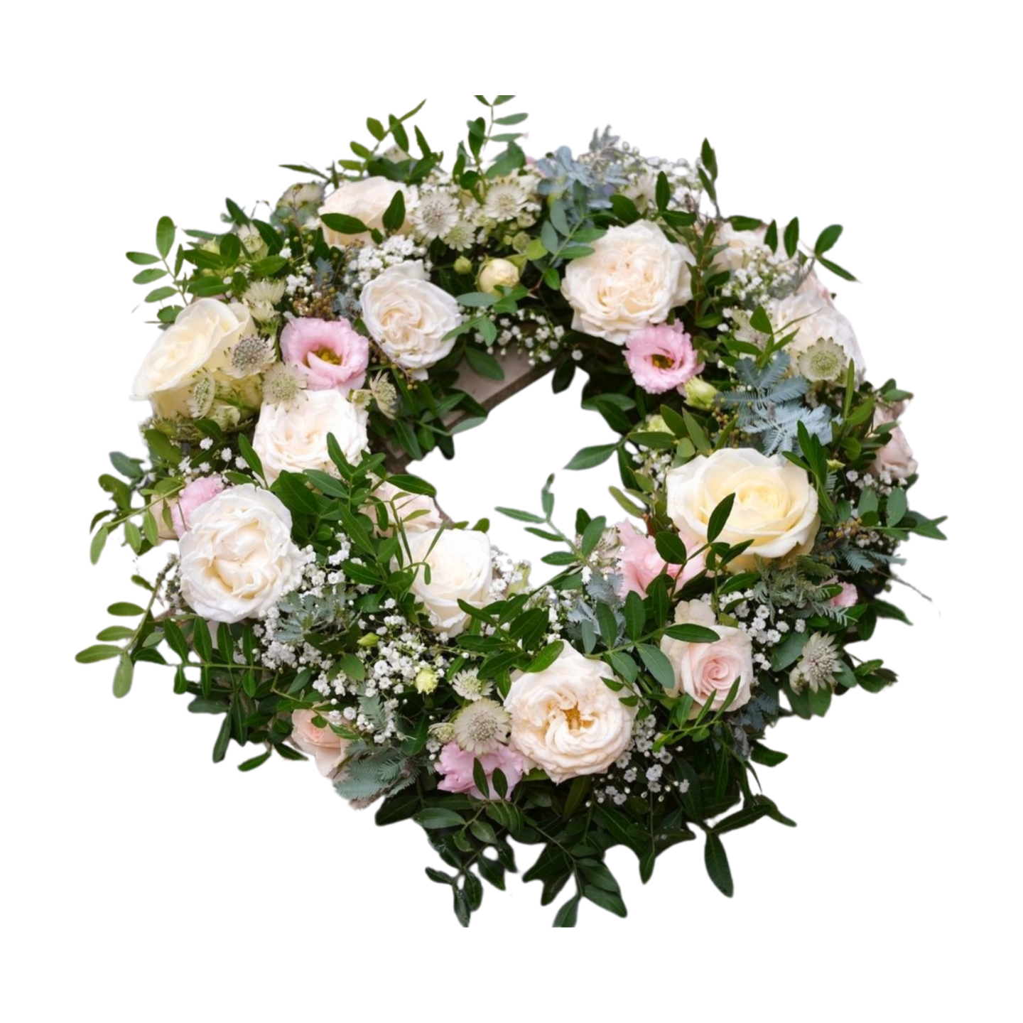 Elegant Pastel Farewell Funeral Wreath