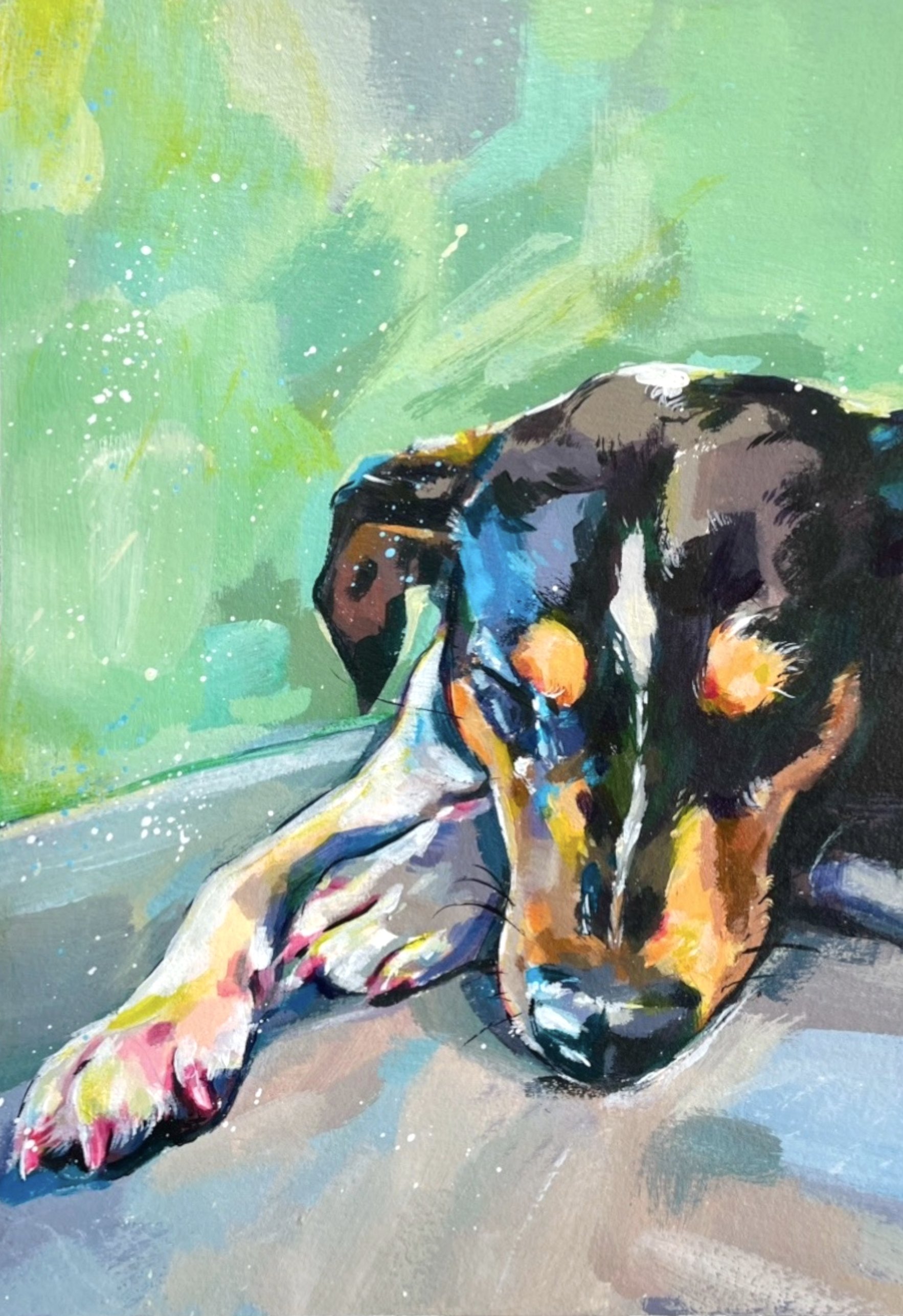 commission of a dog sleeping