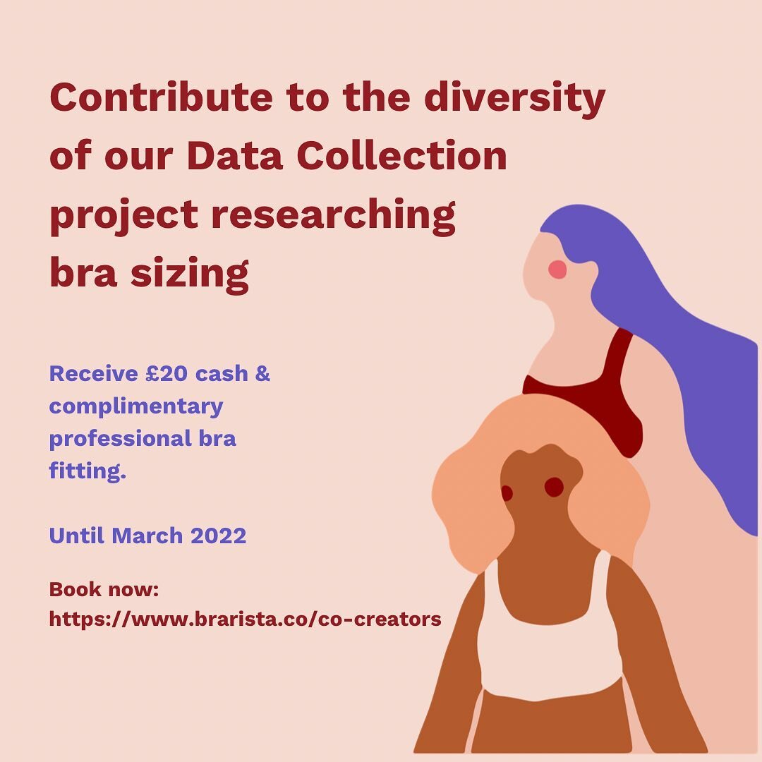 So honoured to be working for the wonderful femtech @brarista.fitting. Come on ladies, help our cause by booking into our research project here: https://www.brarista.co/co-creators ✨😘