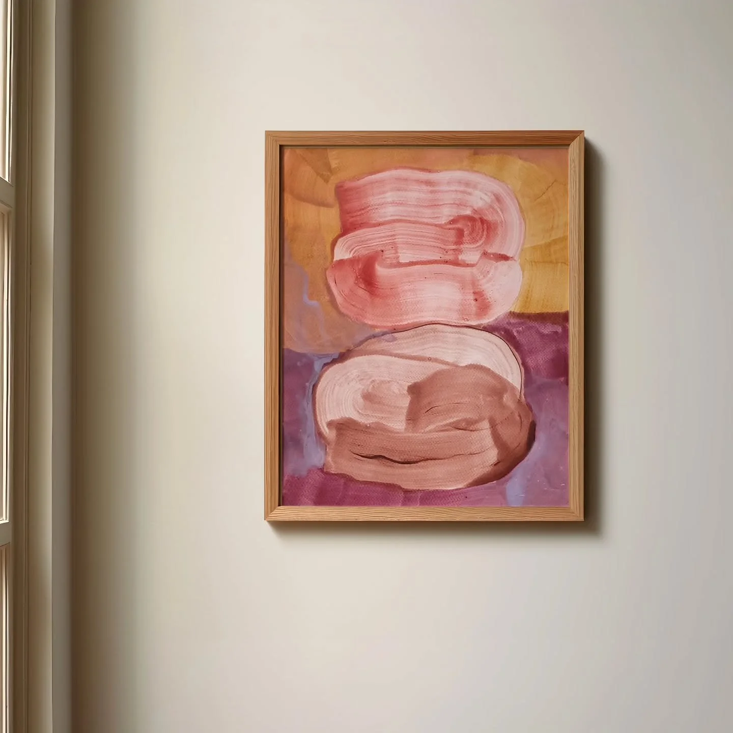 &quot;Autumn's Warmth&quot;, 11&quot; x 14&quot;, acrylic and natural pigments and paper on birch board. I've been working with warm layers, intertwined brush strokes, and ideas of an October garden. 

#art #abstractart #contemporaryart #modernart #p