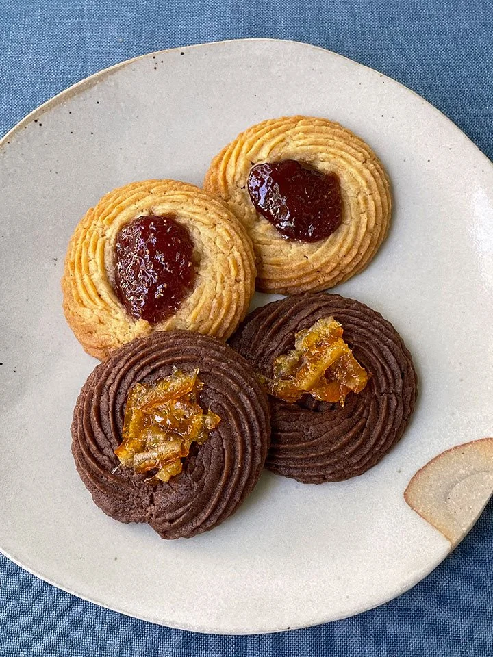 Spritz Cookies with Jam