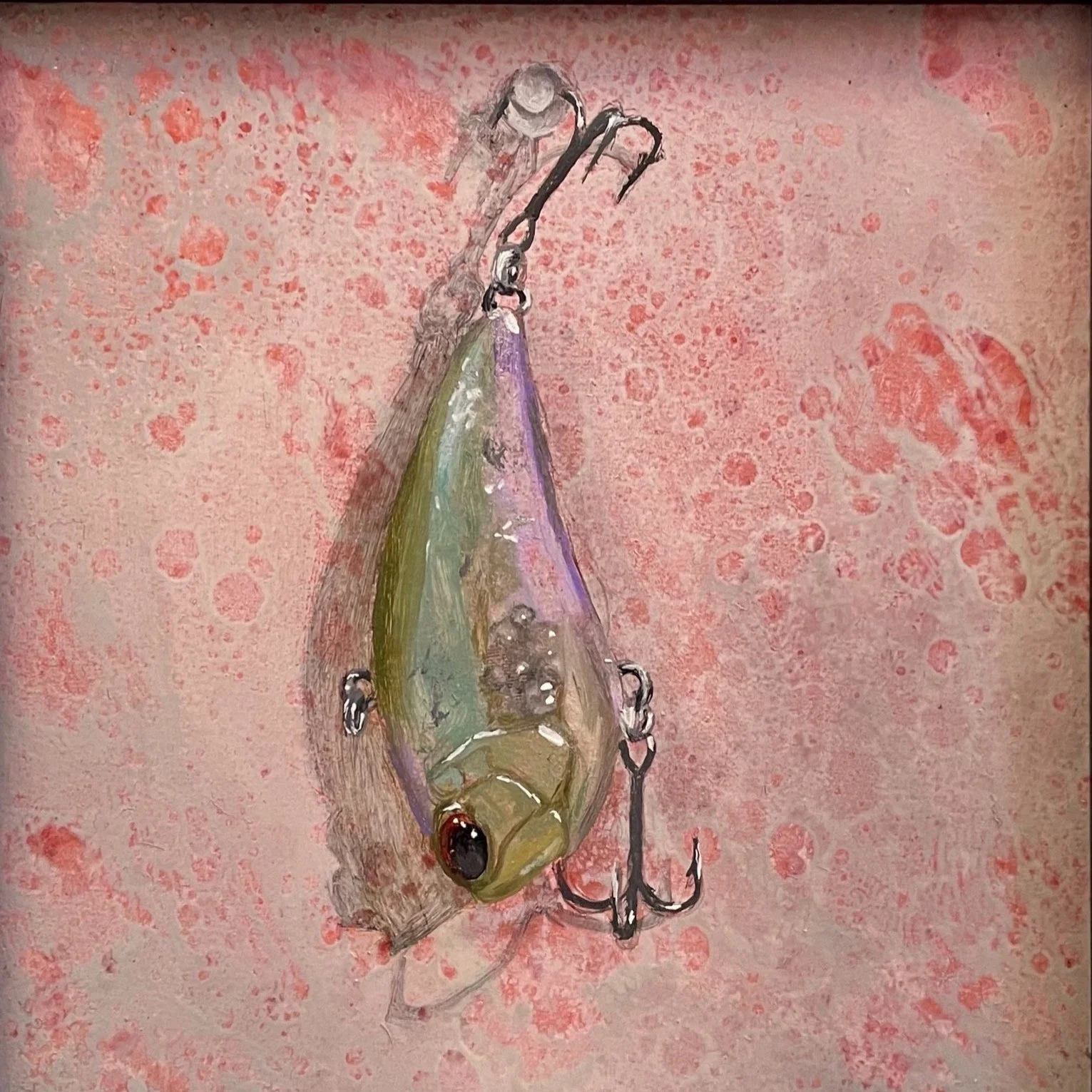 Duo Vibration
5 X 5 inches, (6x6in Framaed)
Oil on Panael 