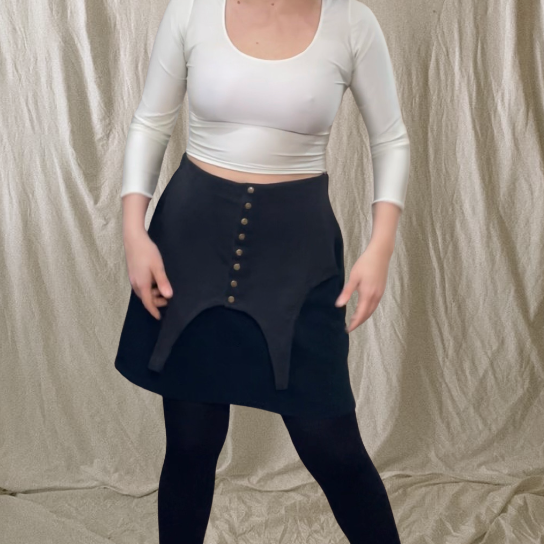 Black Codpiece Mini Skirt — Laurs Kemp