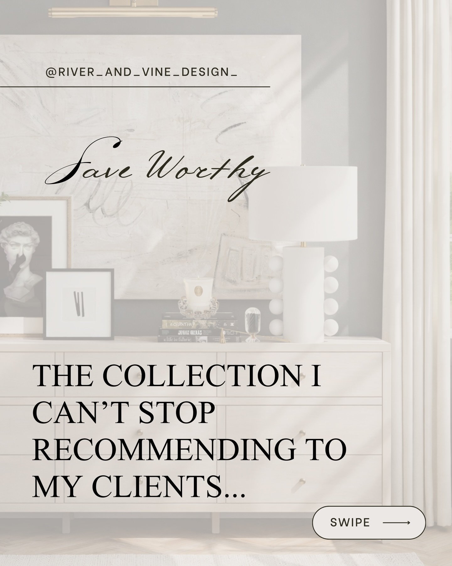 Why I recommend the Celine Collection from Joss &amp; Main to my clients again and again 👇

✨ Timeless, versatile design
The clean lines + neutral finishes work in modern, transitional, and classic homes &mdash; so it never feels trendy or dated.

✨