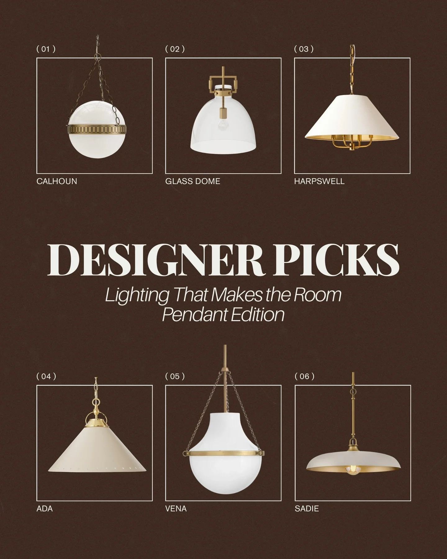 Lighting is the secret weapon of good design &mdash; it&rsquo;s what makes a room feel finished, intentional, and elevated. ✨

These are the pendant lights designers reach for again and again because they work in so many spaces: kitchens, dining room