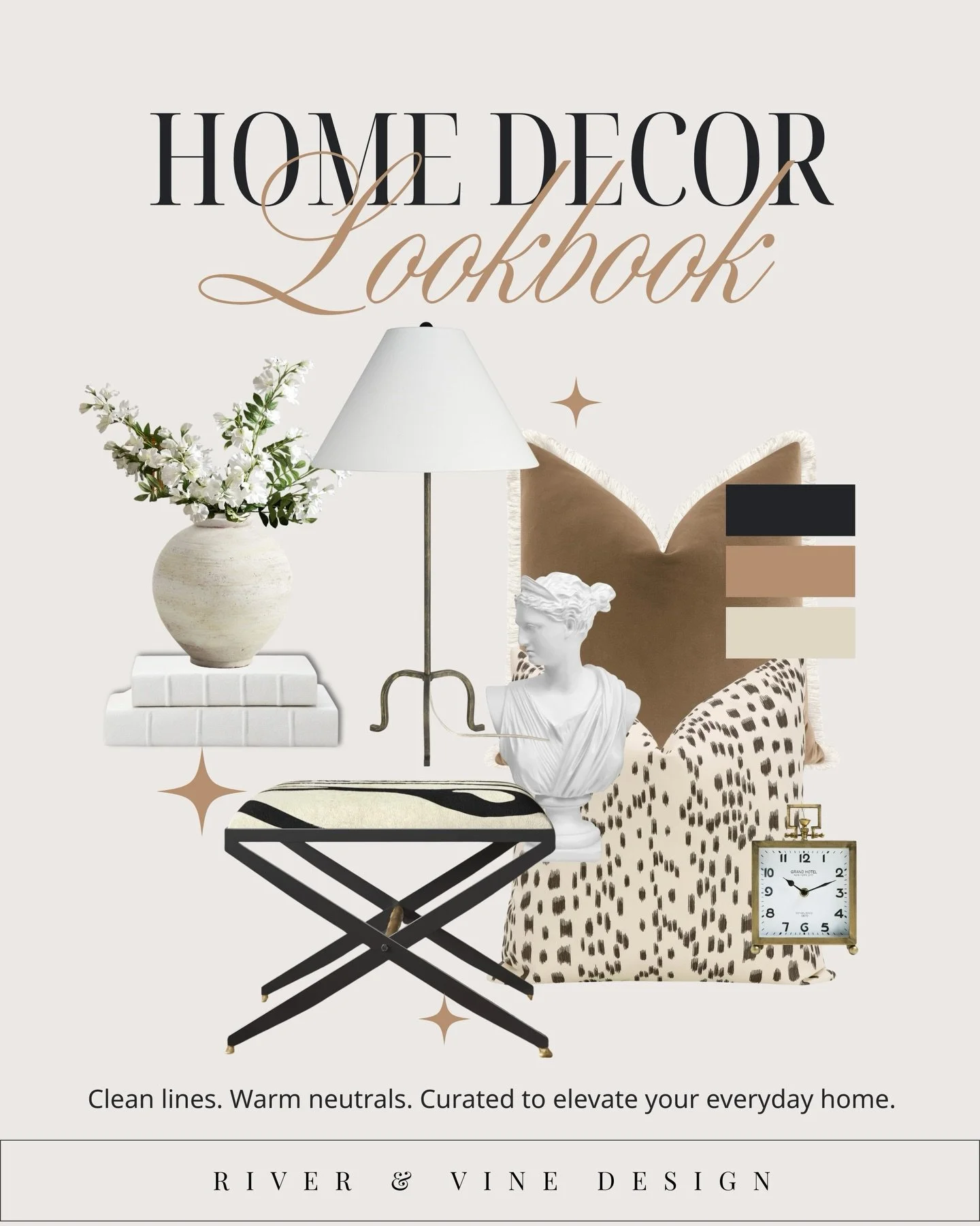 The pieces that quietly make a room feel intentional. ✨

This lookbook pulls together some of my favorite elements for creating a space that feels warm, layered, and timeless &mdash; think sculptural accents, tailored lighting, rich textures, and cla