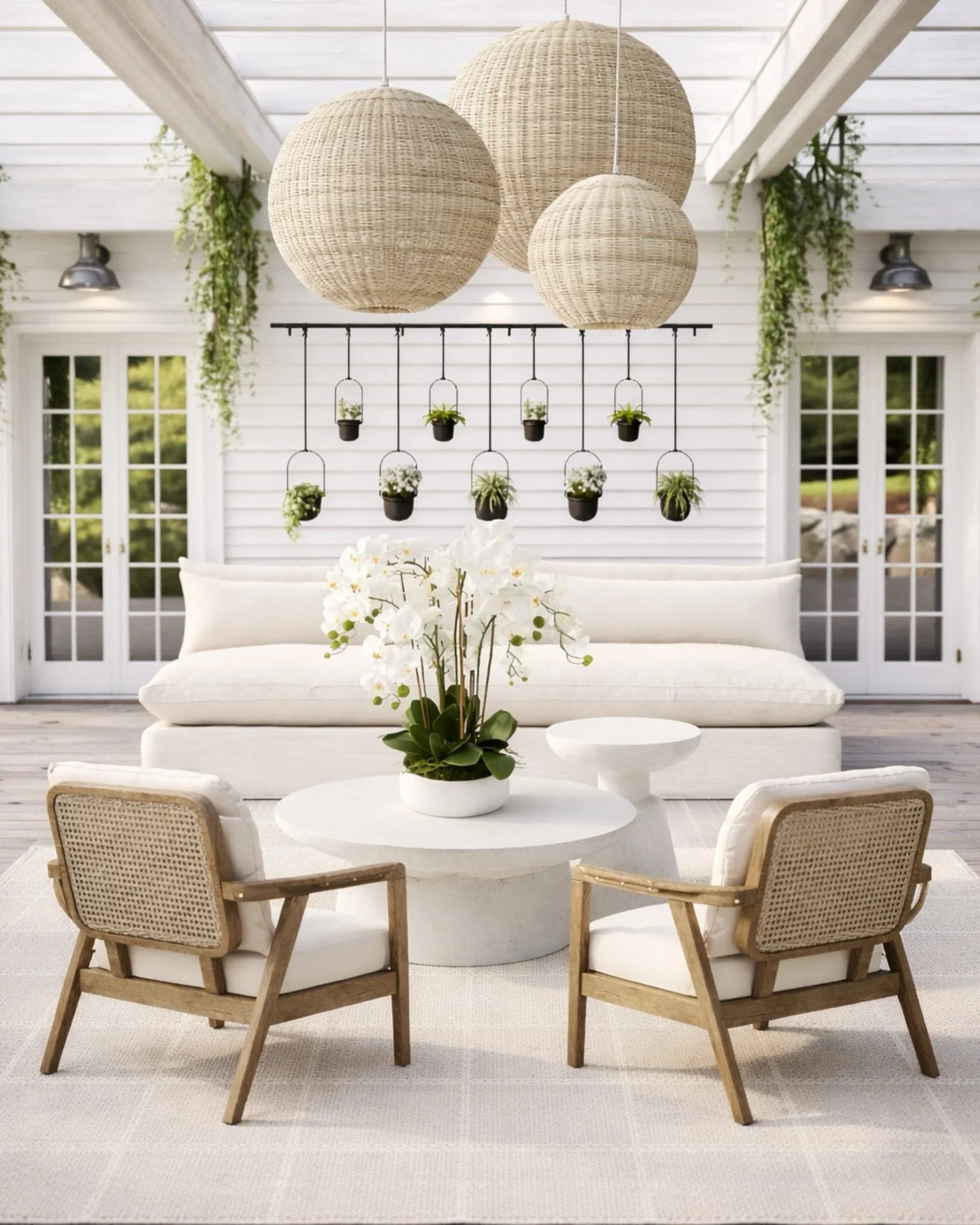 This is the kind of outdoor space that makes you want to cancel plans and stay home 🤍

Light wood, woven textures, soft neutrals, and layered greenery&mdash;this is how you get that effortless, elevated patio look without it feeling overdesigned. Th