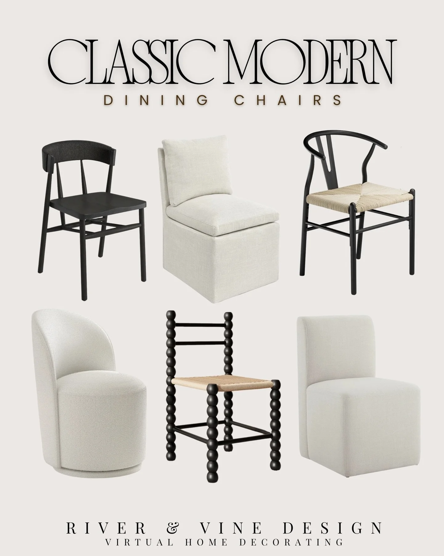 Classic + modern is the easiest way to make your dining space feel elevated.

Mix clean lines, soft upholstery, and a touch of black or wood for contrast&mdash;it instantly adds depth without overthinking it.

If your space feels off, start with your