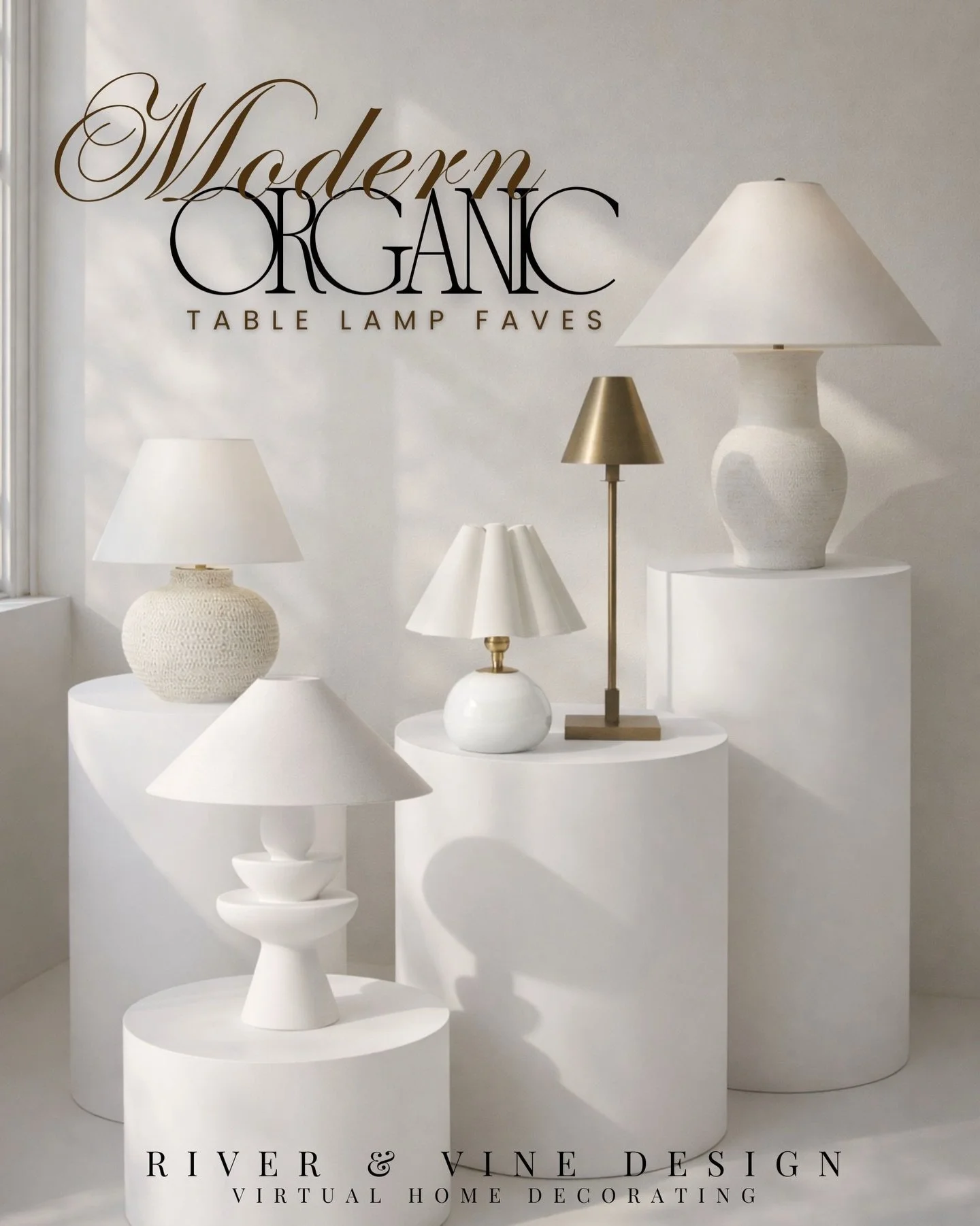Modern organic lamps are one of the easiest ways to elevate your space without overthinking it.

Think soft ceramic bases, warm brass accents, and sculptural silhouettes that feel collected&mdash;not matchy. These are the pieces that make a room feel