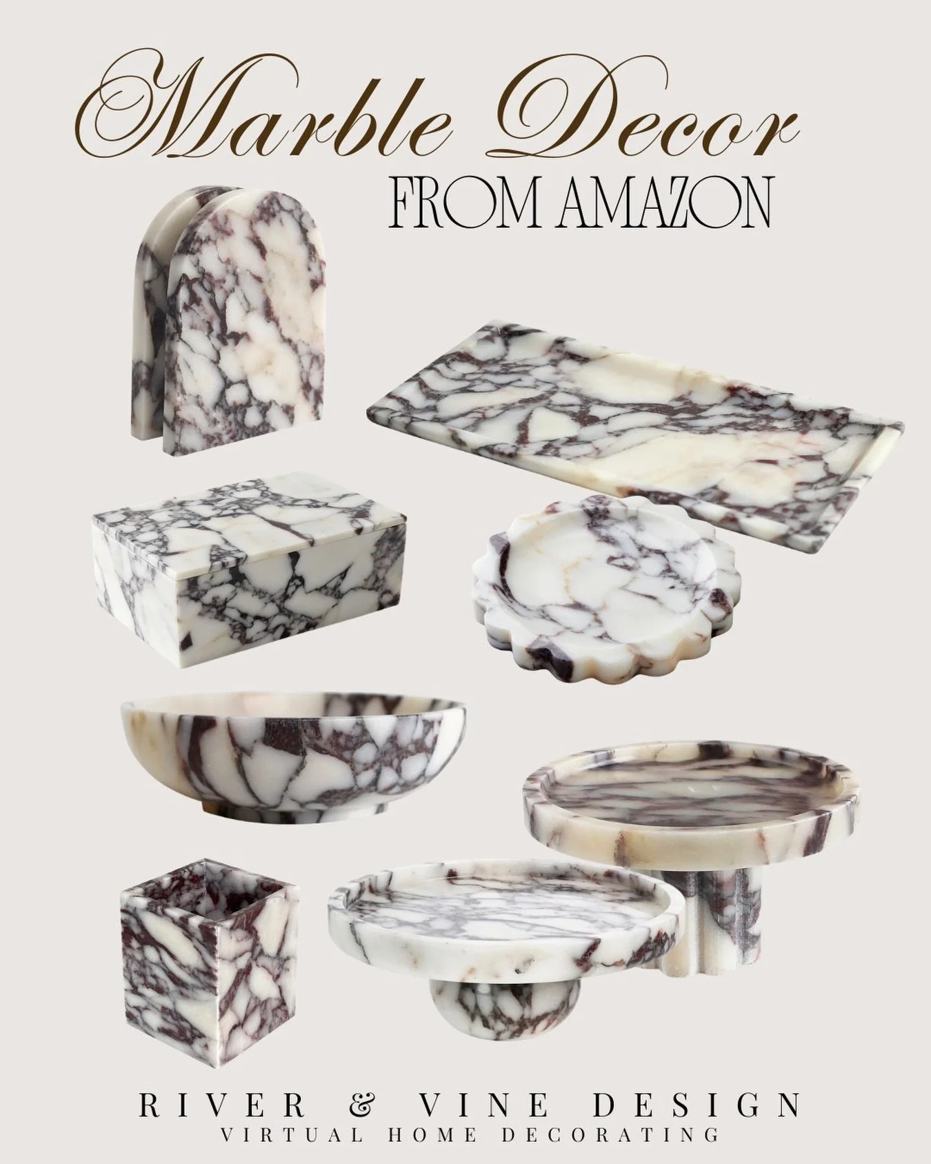 Marble decor that instantly makes your space feel more elevated 🤍

These Amazon finds are the easiest way to layer in that rich, collected look&mdash;think trays for styling, risers for height, and small accents that make everything feel intentional