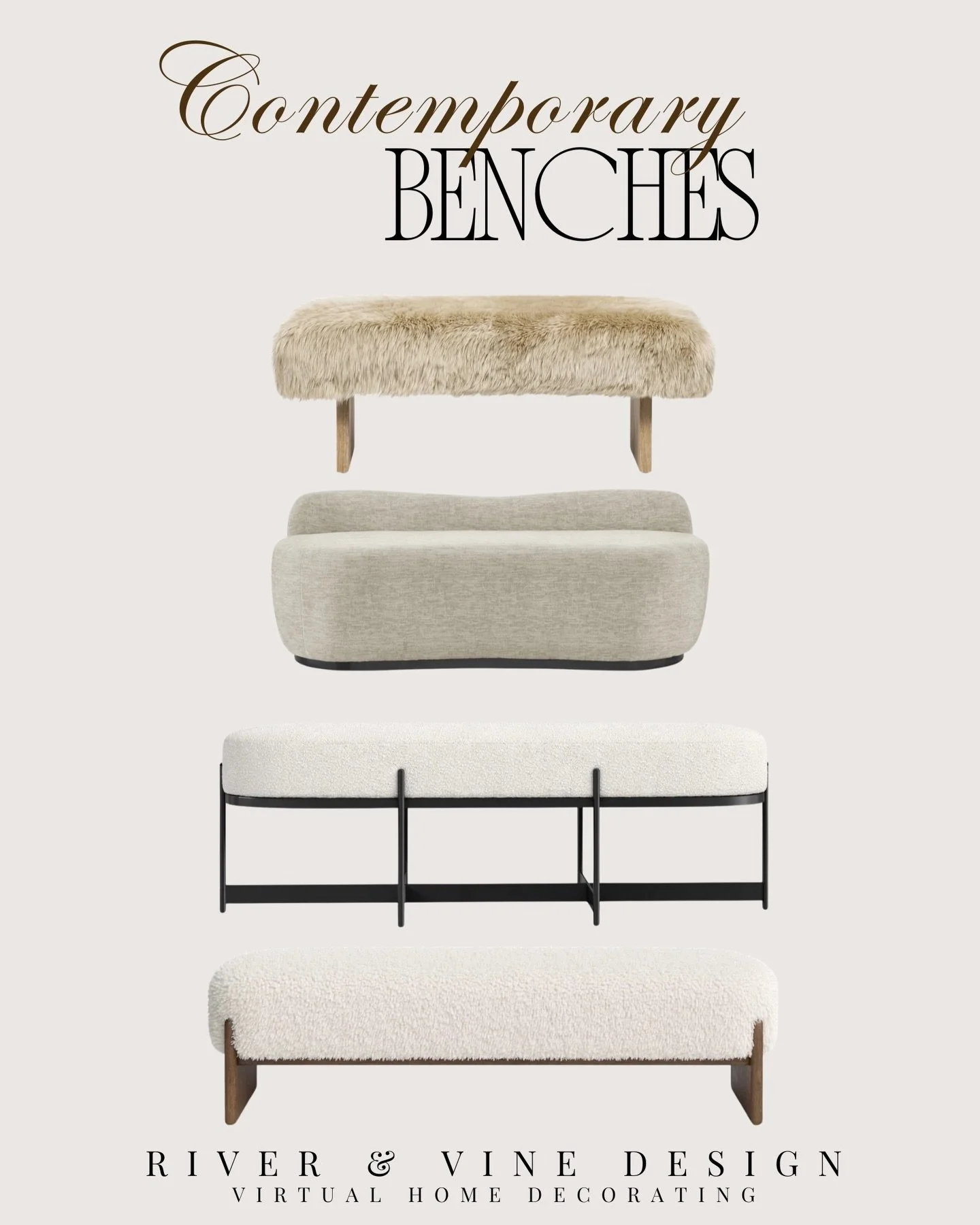 Benches are one of the easiest ways to make a space feel finished without overthinking it.

Entryway &rarr; instant structure
End of bed &rarr; adds softness + balance
Living room &rarr; extra seating without the bulk

These picks lean into that warm