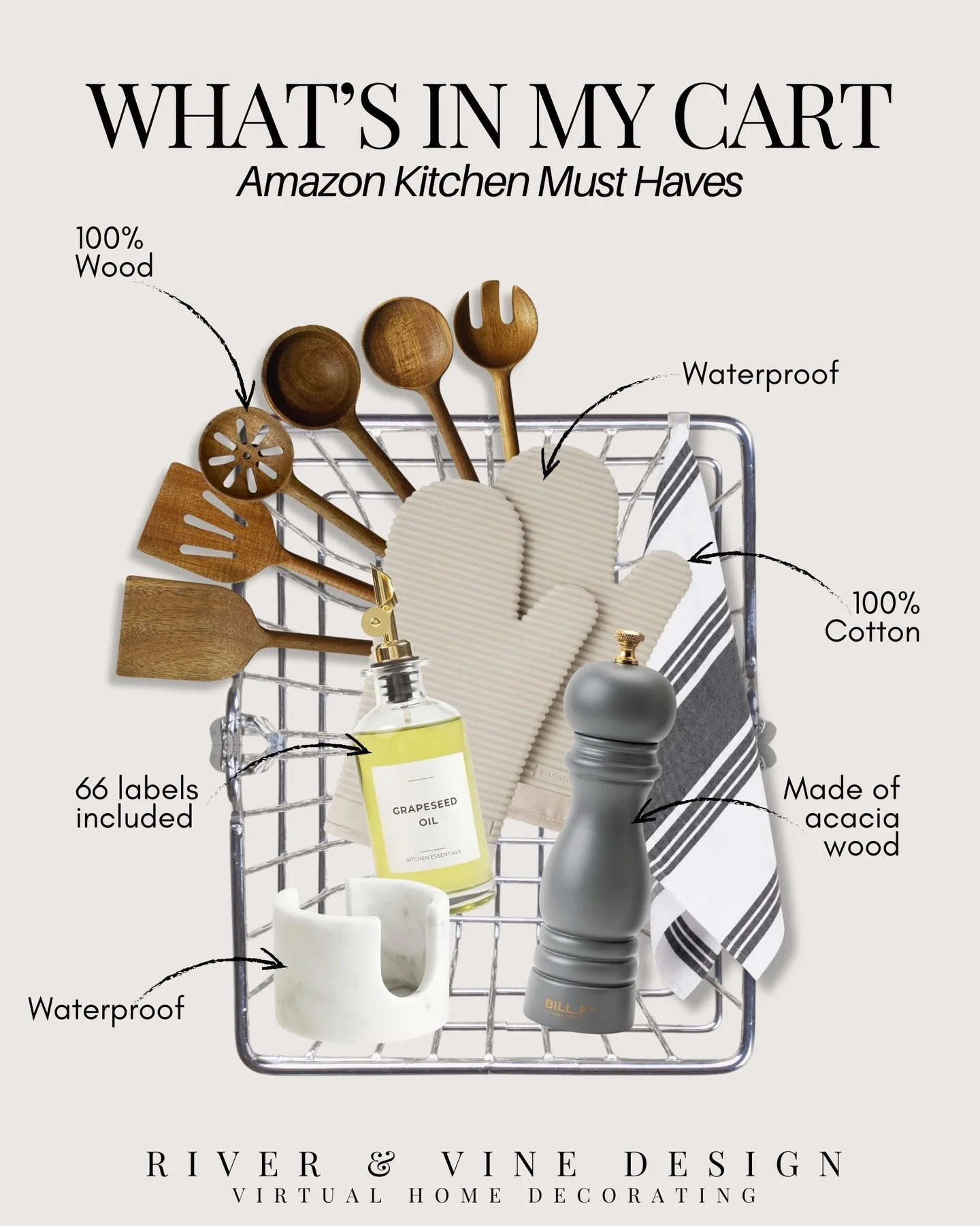 Amazon kitchen must-haves that are as practical as they are pretty 🤍

I rounded up a few of my favorite kitchen essentials for everyday styling and function &mdash; wood utensils, cotton towels, waterproof labels, a marble sponge holder, a sleek pep