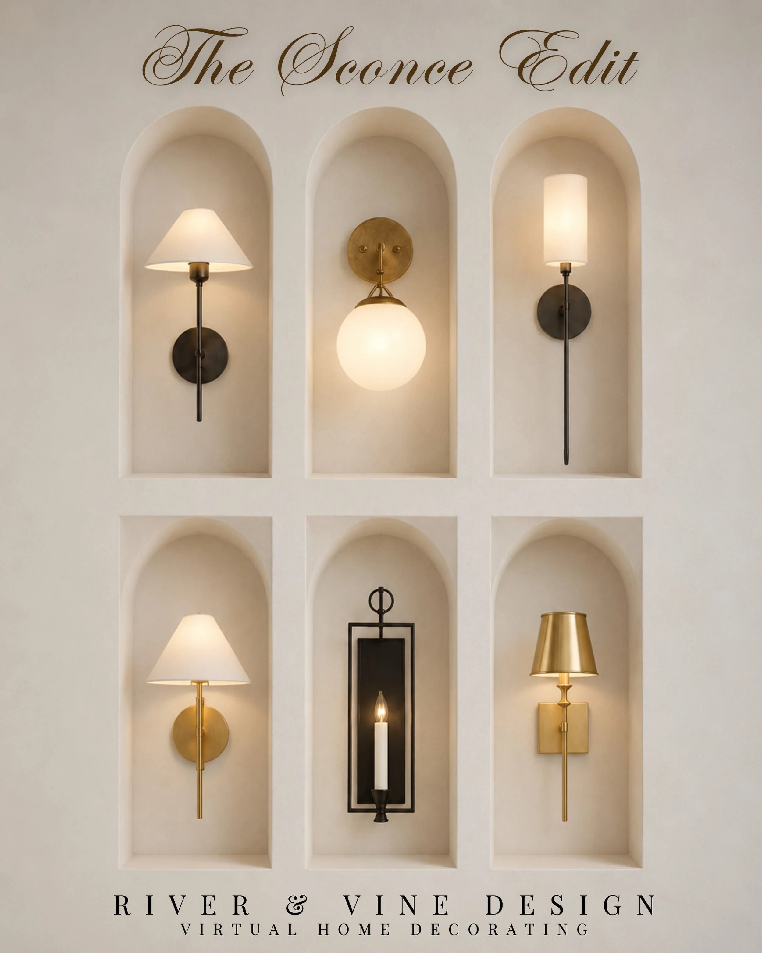 Sconces are one of those details that completely change the feel of a room. ✨

The right one adds warmth, depth, and that layered designer look that makes a space feel finished instead of flat. Lately I&rsquo;ve been loving a mix of aged brass, soft 